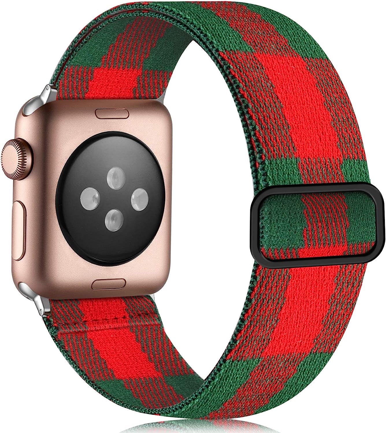 Vcegari Compatible with Apple Watch 38Mm 40Mm 42Mm 44Mm, Adjust Sport Elastic Band Nylon Replacement Wristband for Iwatch Series SE/6/5/4/3/2/1 Women Men Girls  Vcegari Red/Green Plaid 38mm/40mm/41mm 