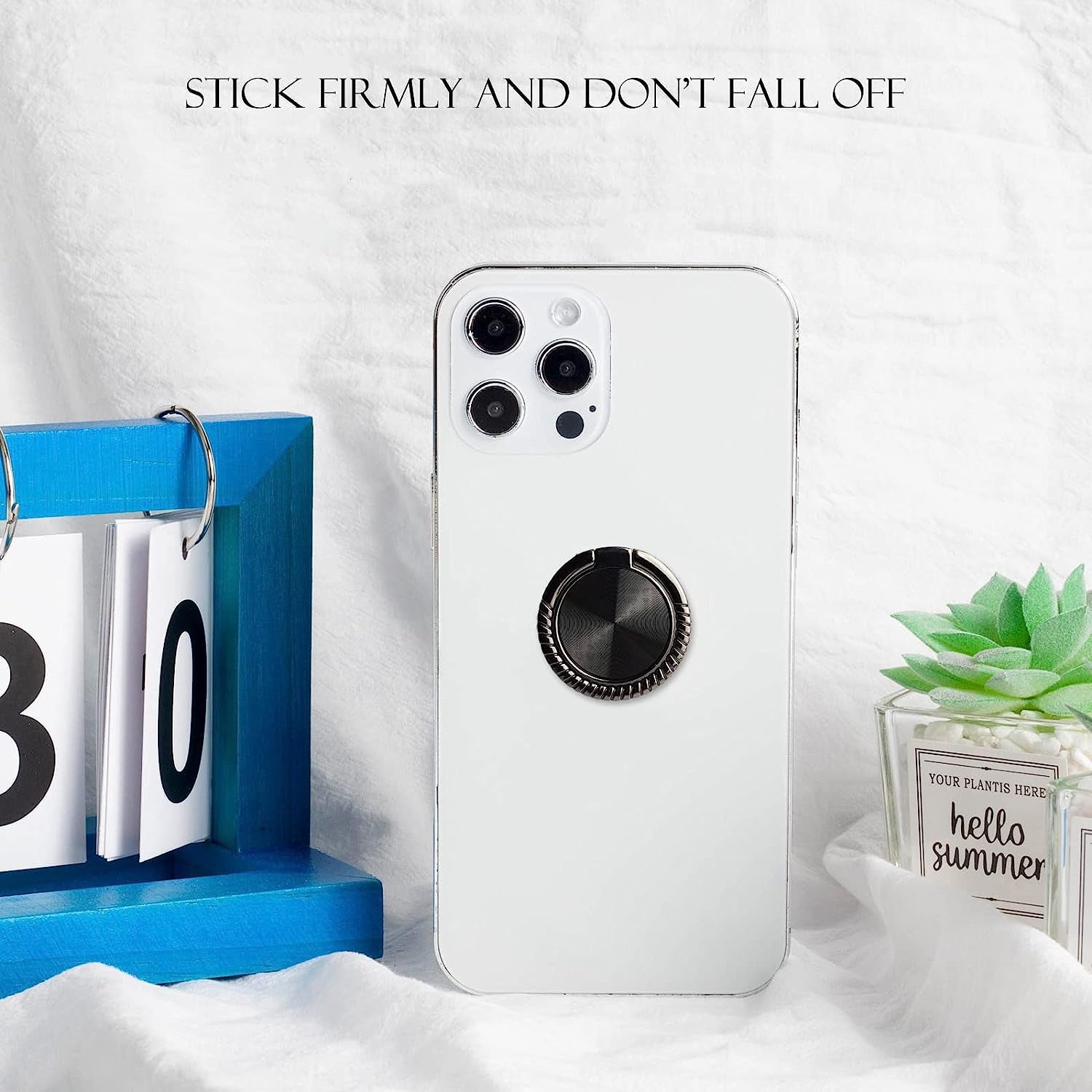 [2 Packs] Featured CD Textures Cell Phone Ring Holder Stand, 360 Degree Rotation Finger Ring Kickstand with Polished Metal Phone Grip for Magnetic Car Mount, Smartphone Accessories  Wansurs   