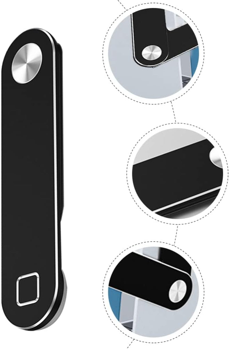 STOBOK Tablet Kickstand Adjustable Laptop Phone Holder Magnetic Aluminum Alloy Laptop Extension Holder Slim Portable Foldable Side Mount Clip Stand for Cell Phone Computer Black Tablet Stand Holder  STOBOK   
