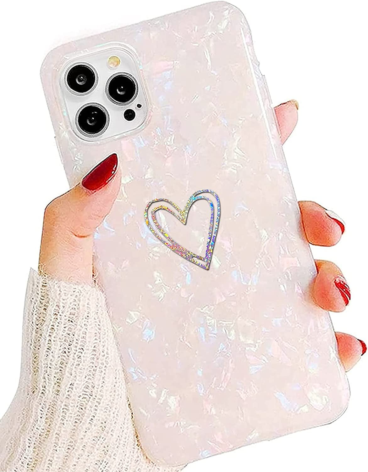 J.West Compatible with Iphone 14 Pro Max Case Soft Shockproof Cute Floral Phone Protective Cover for Women, Garden Flower Pattern Design Slim Fit Anti-Scratch 6.7" Phone Case for Girl  J.west Hearts  