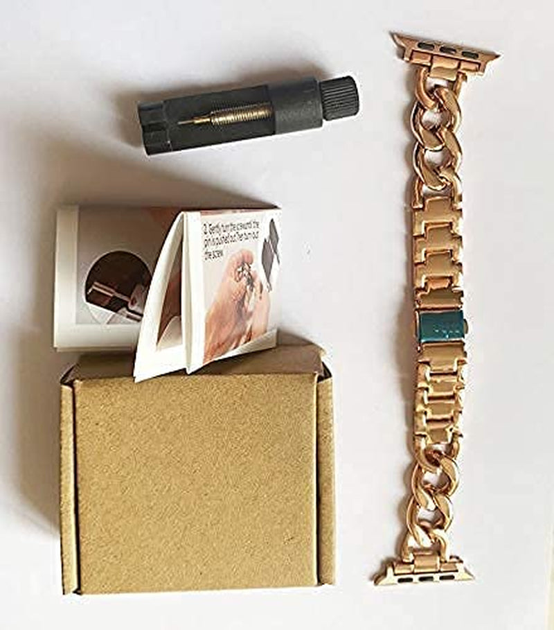 Kolgios 38/40/41/42/44/45Mm Cool Women Chain Metal Smartwatch Bands Compatible for Apple Watch Bands Series 8/7/6/SE/5/4 Adjustment Replacement Watch Bracelet for Iwatch 8/7 Gift for Her  SZ Kager tech   