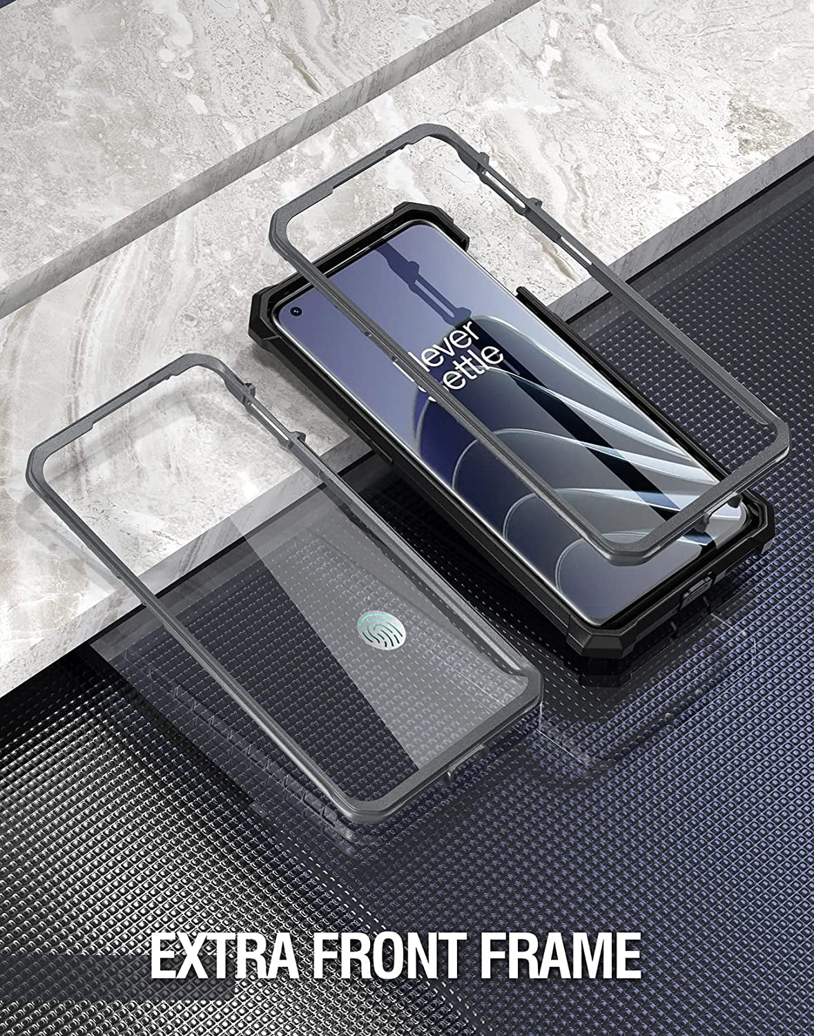 Poetic Guardian Case Designed for Oneplus 10 Pro 5G, Built-In Screen Protector Work with Fingerprint ID, Full Body Hybrid Shockproof Bumper Cover Case, Black/Clear  Poetic   