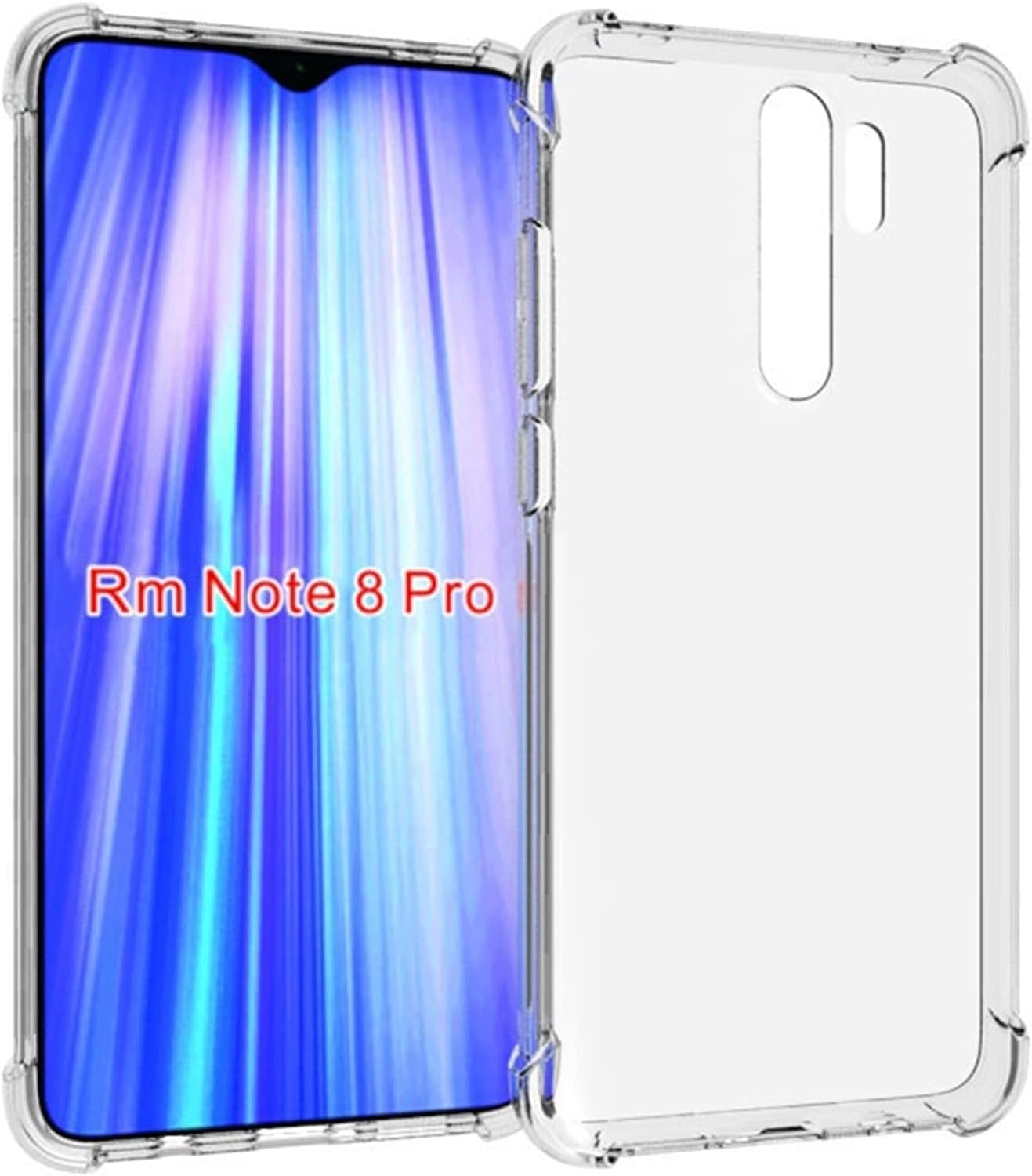 HUANGTAOLI Case Compatible with Xiaomi Redmi Note 8 Pro, Slim Soft TPU Shockproof Transparent Crystal Clear Phone Case Cover with Corner Bumper  HUANGTAOLI   