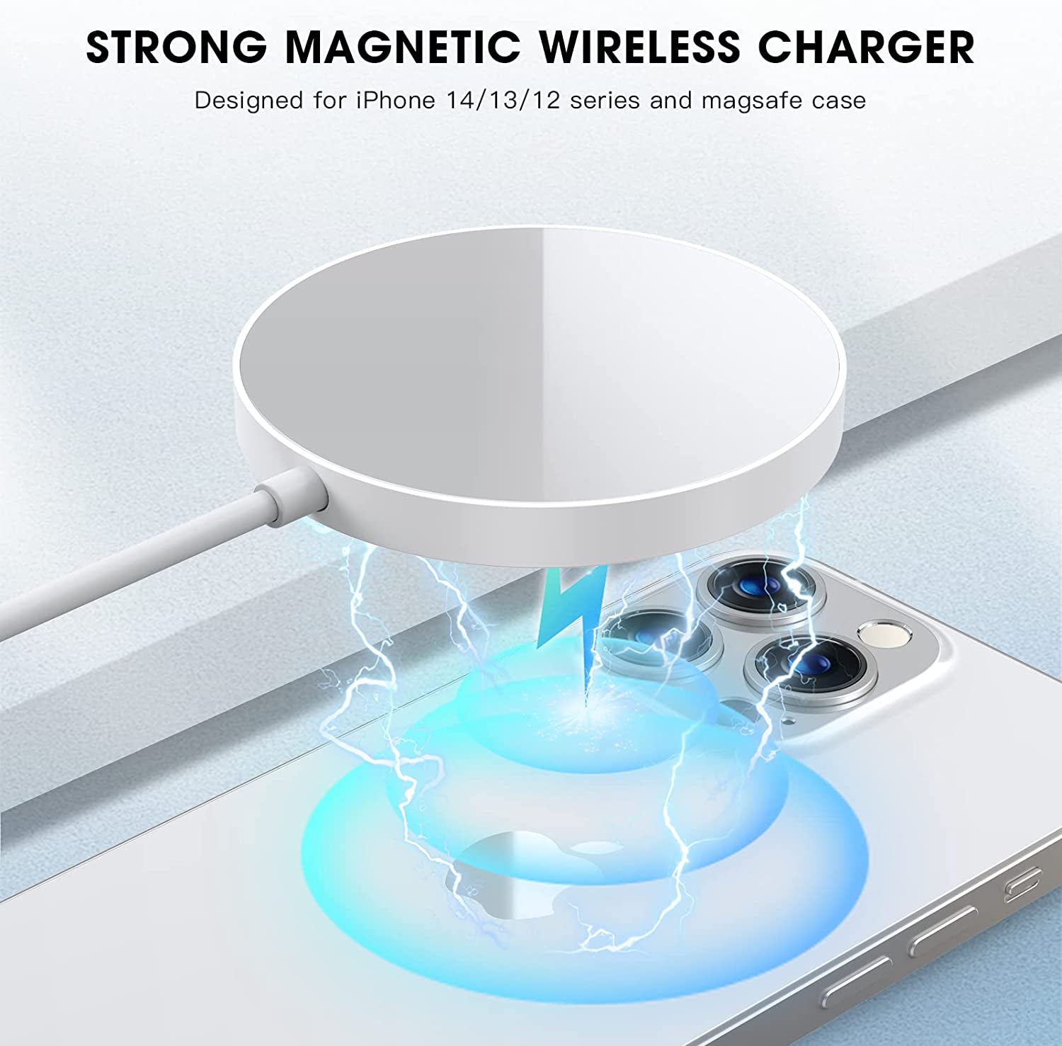 Magnetic Wireless Charger - Magnet Charging Pad Compatible with Iphone 14/14 Pro/14 Plus/14 Pro Max/ 13/13 Pro/13 Pro Max/12 Pro Max - Mag-Safe Charger for Airpods 3/2/Pro with USB-C 20W PD Adapter  Shenzhen USV Technology Co.,Ltd   