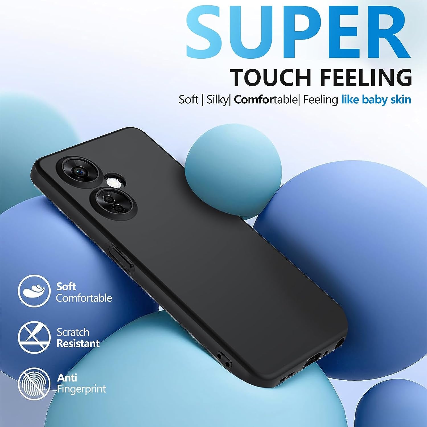 Hensinple for Oneplus Nord N30 5G Case, Shockproof [With Screen Protector] Military Grade Drop 360 Silicone Full Body Protection Cover Phone Case for Oneplus Nord N30 5G/Oneplus CE 3 Lite 5G(Black)  Hensinple   