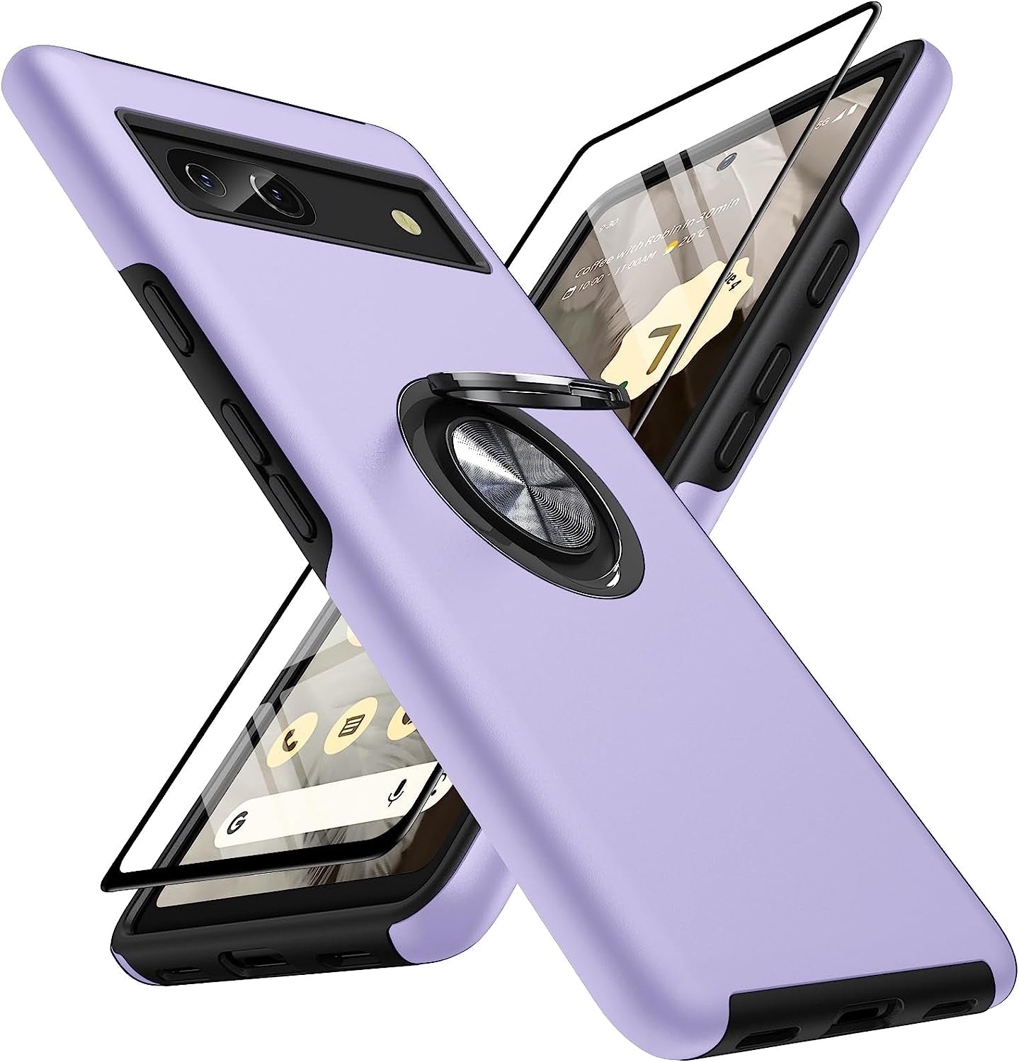 AOUIA Case for Pixel 7A 6.1 Inch, with 1Pcs Tempered Glass Screen Protector, [TPU+PC] Shockproof Protection Dual Layer Case for Google Pixel 7A, Purple  AOUIA   