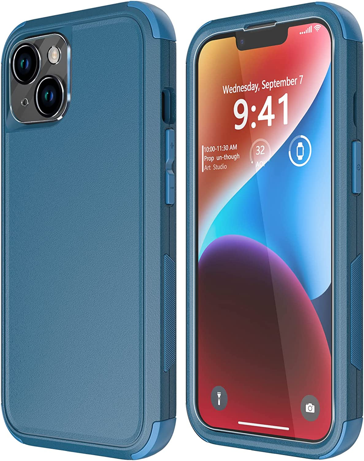 Diverbox for Iphone 14 Case [Shockproof] [Dropproof] [Tempered Glass Screen + Camera Lens Protector],Heavy Duty Protection Phone Case Cover for Apple Iphone 14 (Dark Green)  DiverBox Blue  