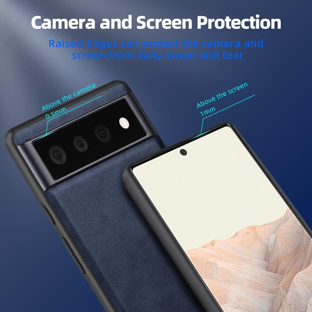X-Level Google Pixel 6 Pro Case 5G [Not for Pixel 6],Anti-Scratch Premium PU Leather Soft TPU Bumper Shockproof Protective Phone Cover Case for Google Pixel 6 Pro (Blue)  Pipilu   