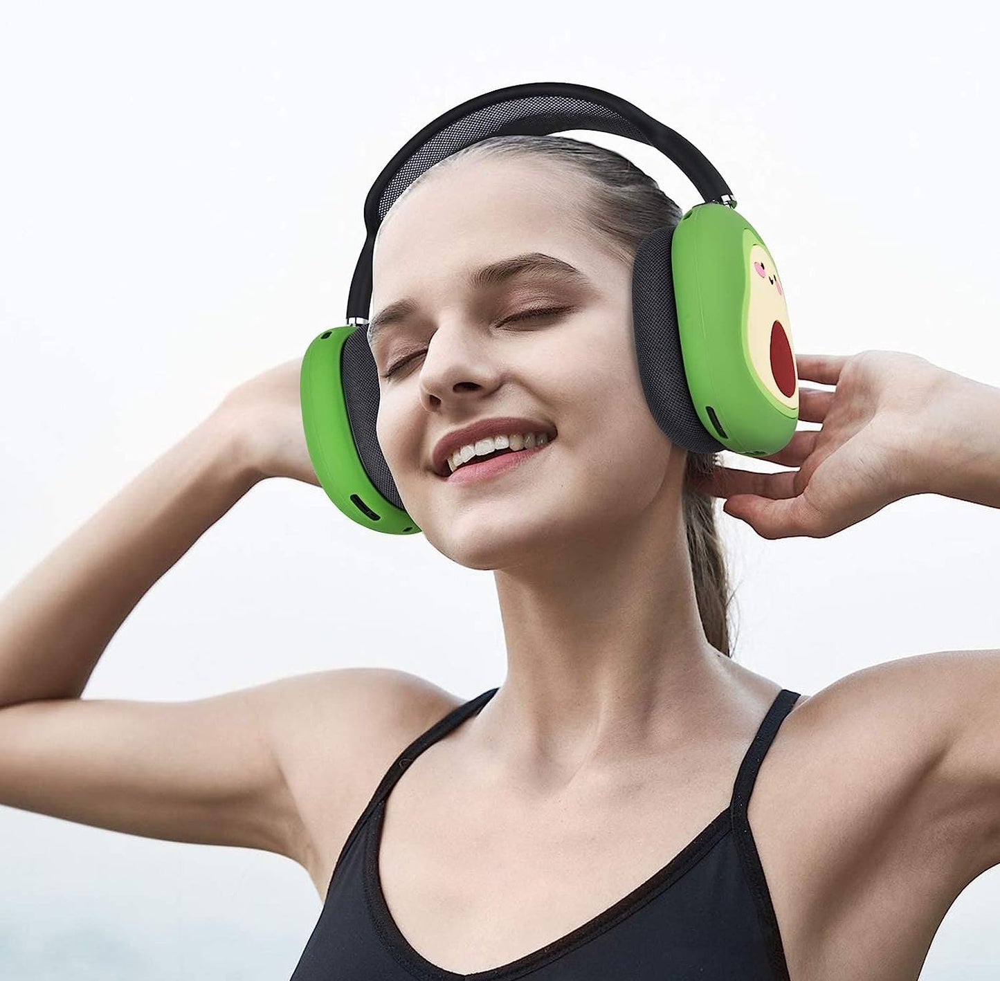 Airpods Max Cover, Cute Cartoon Funny for Airpods Max Case, Soft Silicone Airpod Max Accessories for Airpod Max Headphones Ear Pads Cushions (Avocado)  QINGQING   