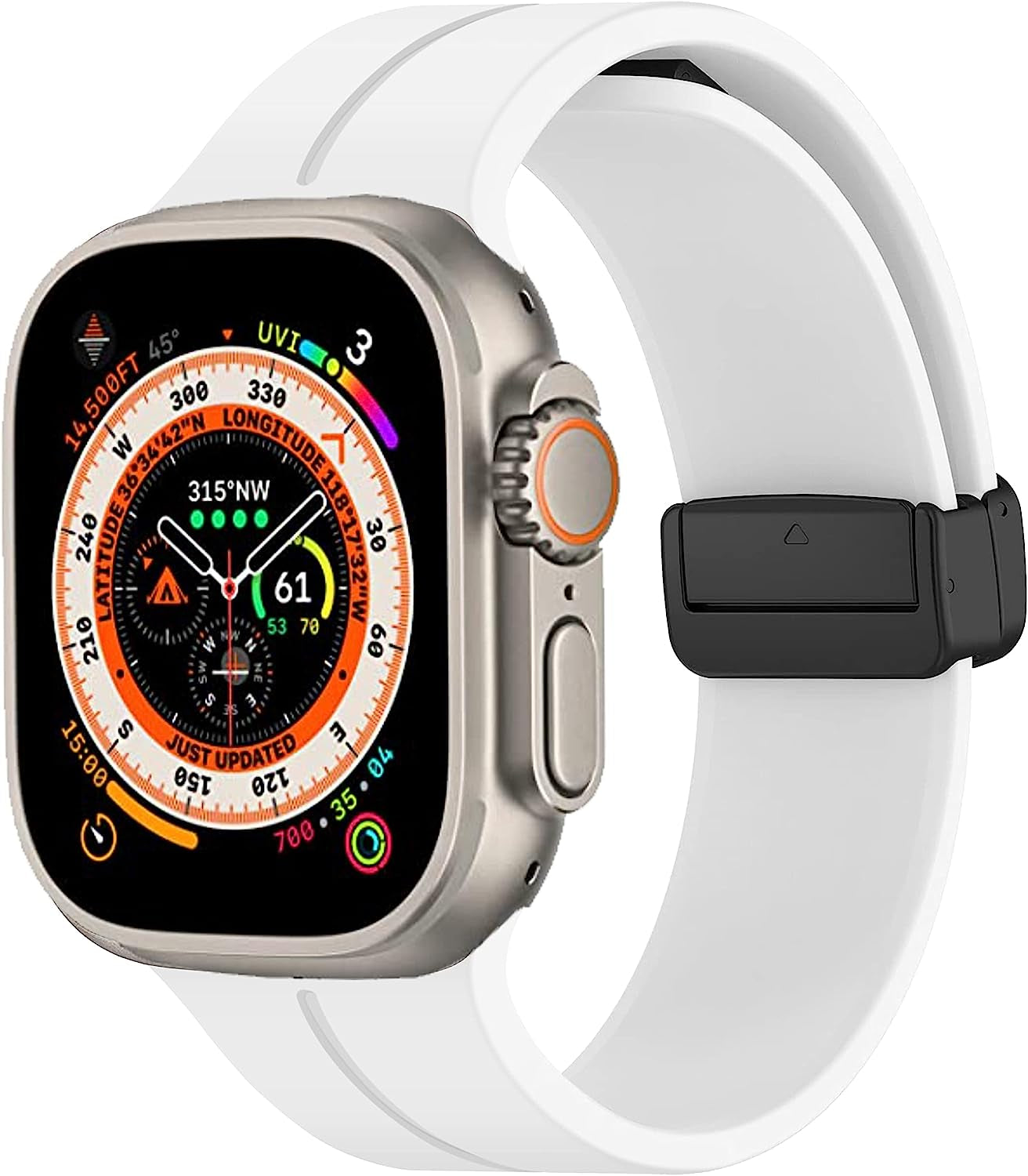 For Apple Watch Band 41Mm 40Mm 38Mm Women Men, Iwatch Bands Silicone Magnetic Bracelet Wristband Sport Band for Apple Watch Series 8 7 Series SE 2Nd Generation SE 6 5 4 3 2 1 Strap  SOLOLUP White 42/44/45/49mm 