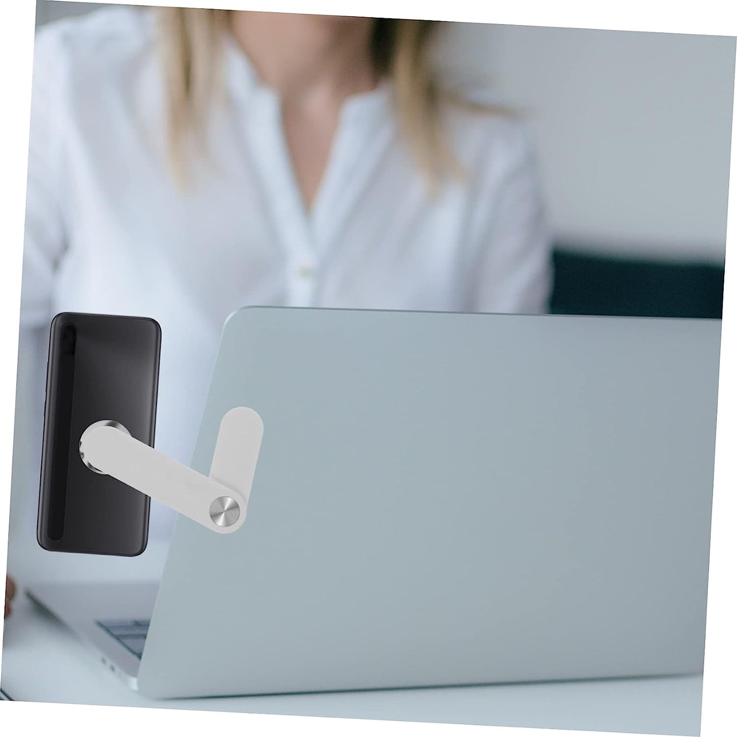 SOLUSTRE 3Pcs Magnetic Side Compatible with Any for Laptop Screen Mount Expansion Extension Computer Monitor Phone Mobile Holder Foldable Bracket White Adjustable  SOLUSTRE   