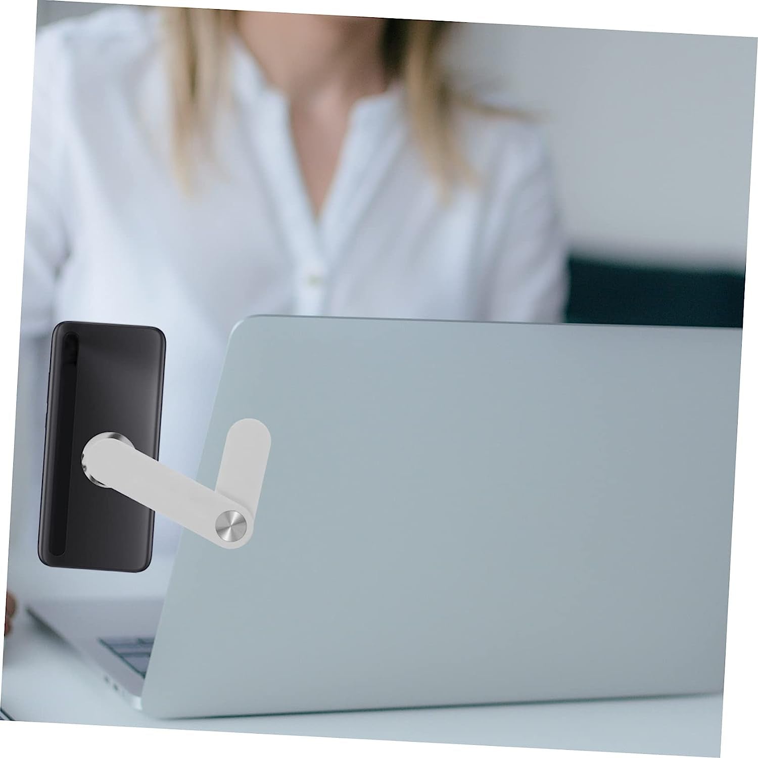 SOLUSTRE 3Pcs Magnetic Side Compatible with Any for Laptop Screen Mount Expansion Extension Computer Monitor Phone Mobile Holder Foldable Bracket White Adjustable  SOLUSTRE   