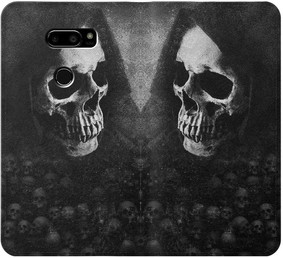 RW3333 Death Skull Grim Reaper PU Leather Flip Case Cover for LG V30, LG V30 Plus, LG V30S Thinq, LG V35, LG V35 Thinq  jjphonecase   