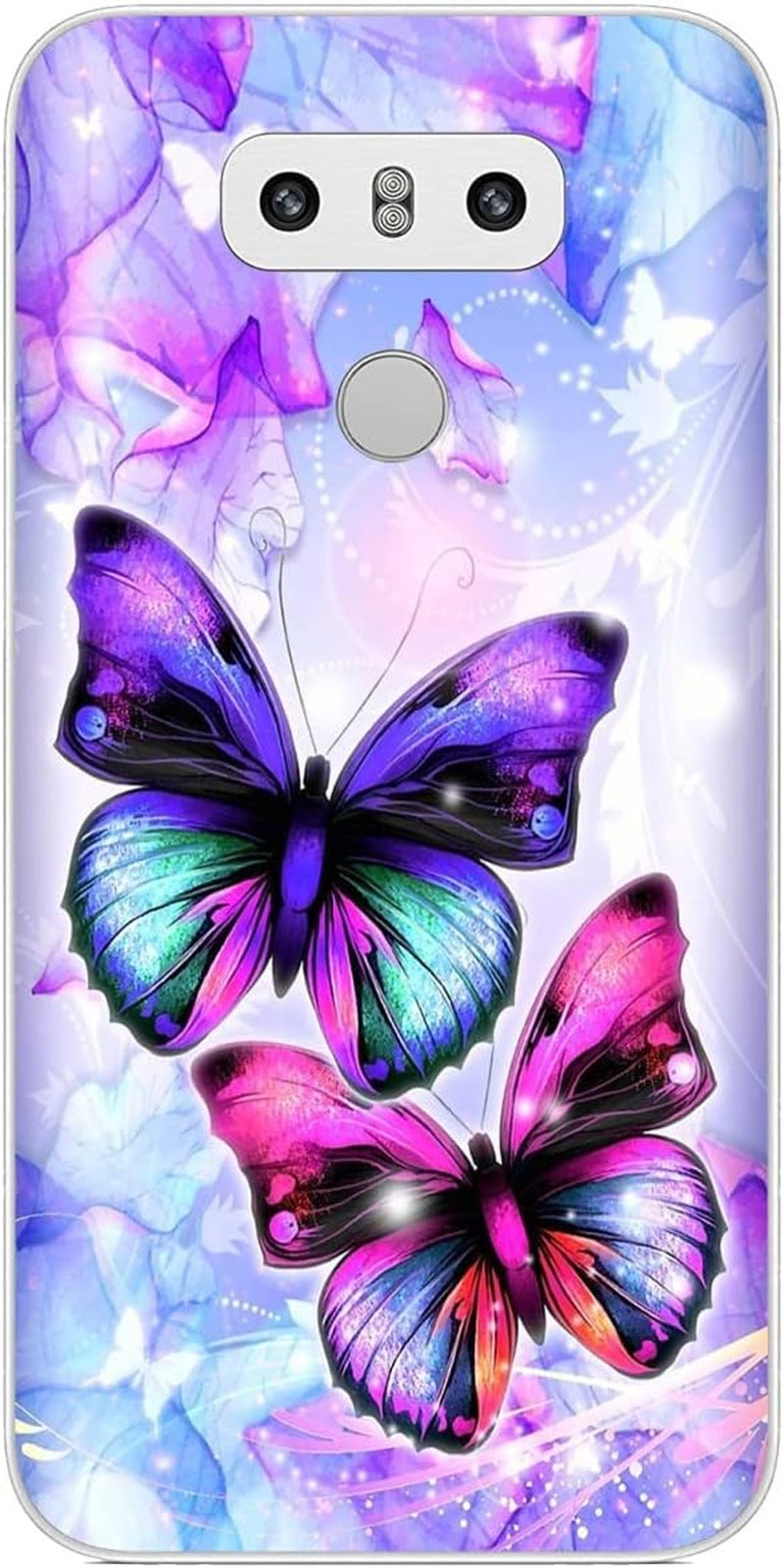 Compatible with LG G6 | LG G6+ | LG G6 plus Case Butterfly 160 Cool Kids Girls Women Man Soft Flexible TPU Silicone Phone Case Clear  PTGVCTA Butterfly 455  
