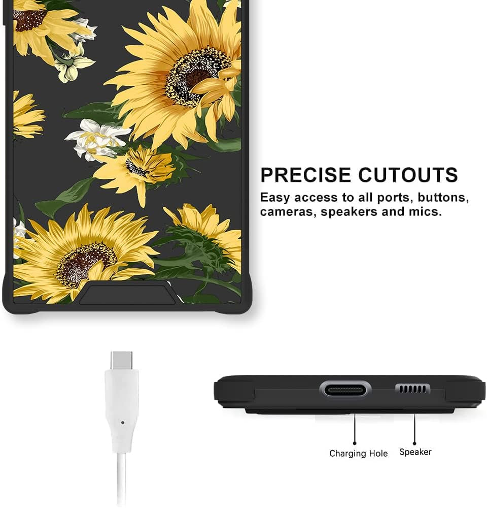 PERRKLD for Samsung Galaxy S21 Ultra Case with Slide Camera Cover Cute Sunflowers Floral for Women Girls Anti-Scratch Hard PC Shockproof Protective Phone Case Cover for Samsung S21 Ultra 6.8 Inch  PERRKLD   