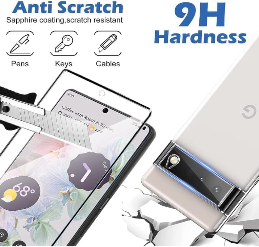 [2+2 Pack] for Google Pixel 6 Pro Screen Protector, 9H Tempered Glass, Ultrasonic Fingerprint Compatible, 3D Curved, HD Clear Scratch Resistant for Google Pixel 6 Pro 5G Glass Screen Protector  Arshek   