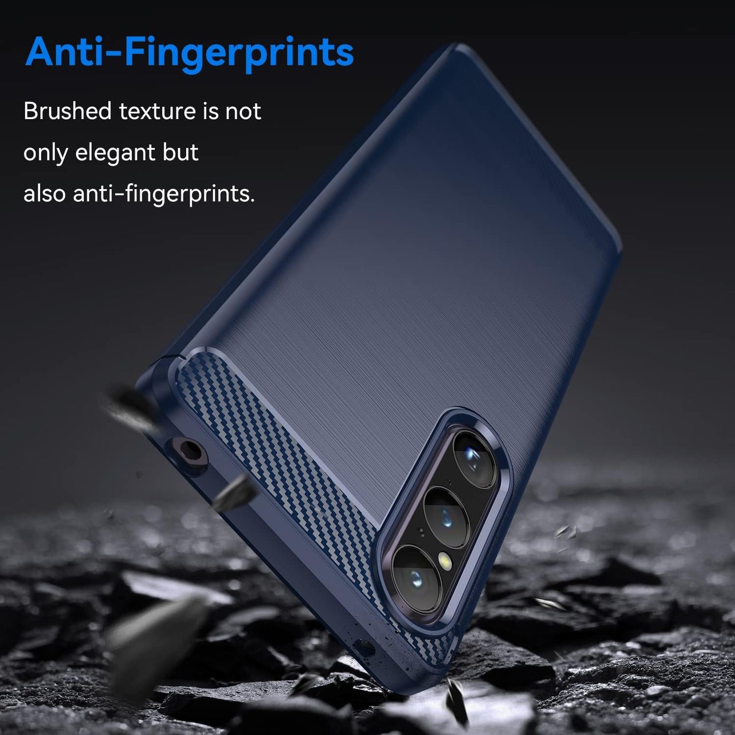 EVUNNBC for Sony Xperia 1 V, Sony Xperia 1 V Case Flexible TPU Shock-Absorption Military Grade Drop Protection Slim Fit Phone Cover for Sony Xperia 1 V (Blue)  LuckyMi   