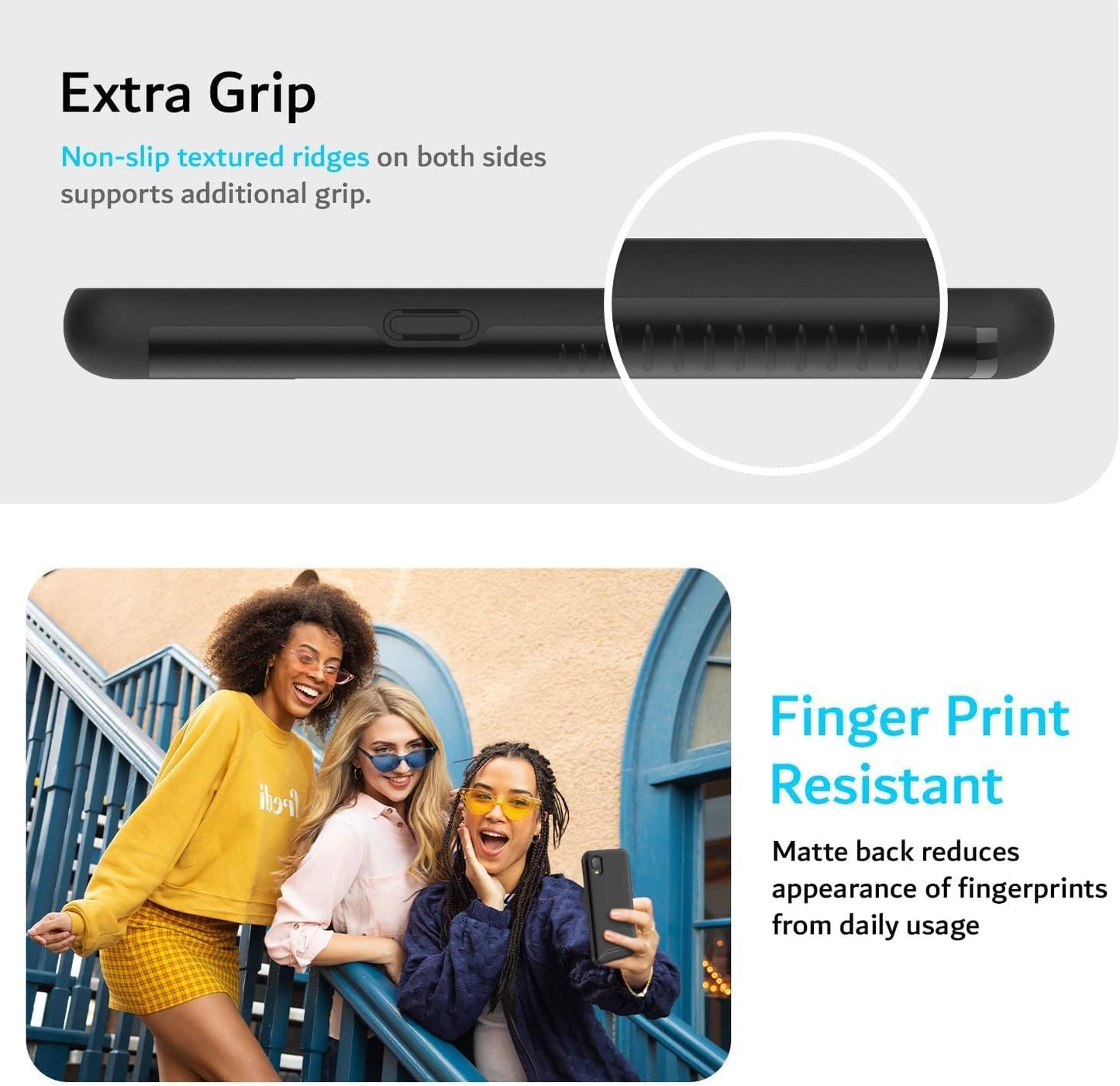 TUDIA Dualshield Designed for Alcatel TCL A3 A509DL Phone Case/Tcl A30 Case, [Merge] Shockproof Military Grade Drop Protection Dual Layer Protective Case - Matte Black  TUDIA   