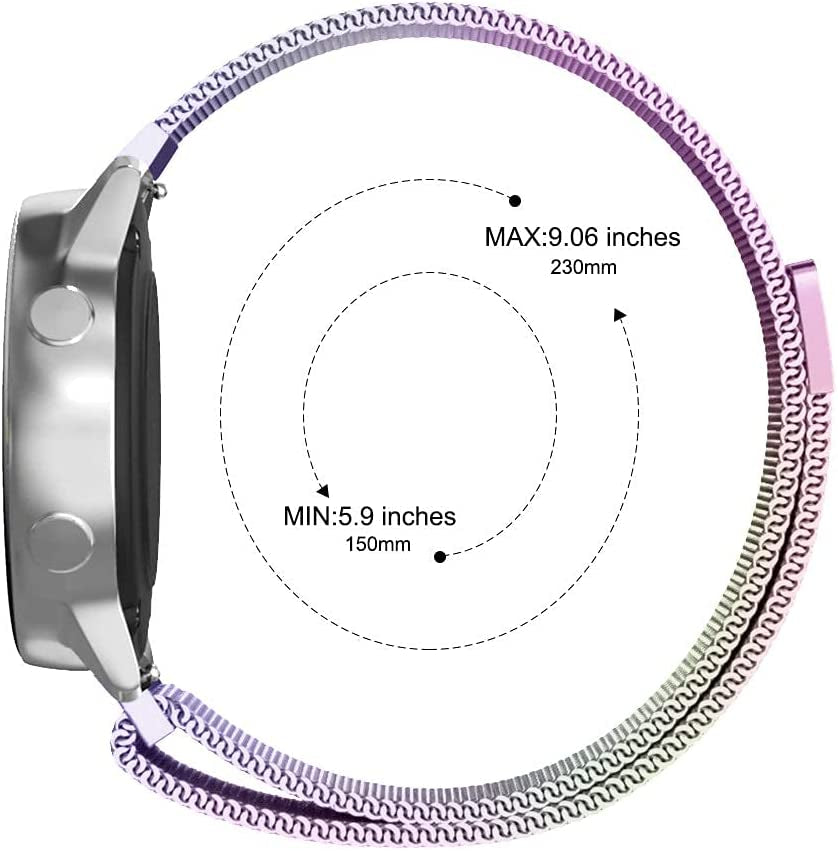 Compatible with Galaxy Watch 3 45Mm/Samsung Galaxy Watch 46Mm/Gear S3 Frontier/Classic Band, 22Mm Stainless Steel Strap Replacement for Samsung Galaxy Watch 46Mm Smartwatch (Colorful)  Morsey   