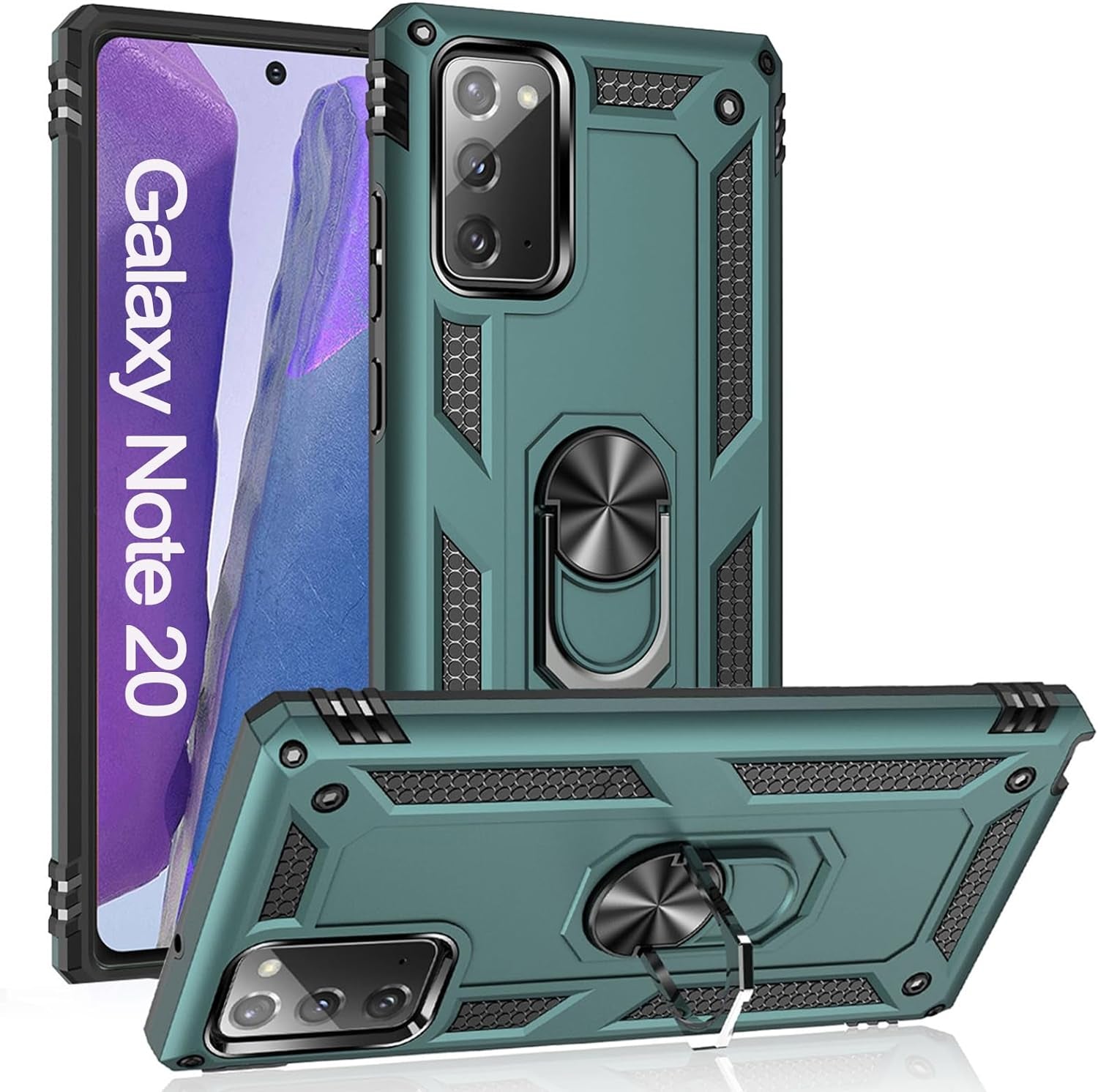 Note 20 Case for Samsung Note 20 Case,Galaxy Note 20 Case, [ Military Grade ] Protective 20 Note Case with Magnetic Car Mount Ring Holder Stand Cover for Samsung Galaxy Note 20/Note 20 5G - Blue  ADDIT Teal Samsung Galaxy Note 20/Note 20 5G 