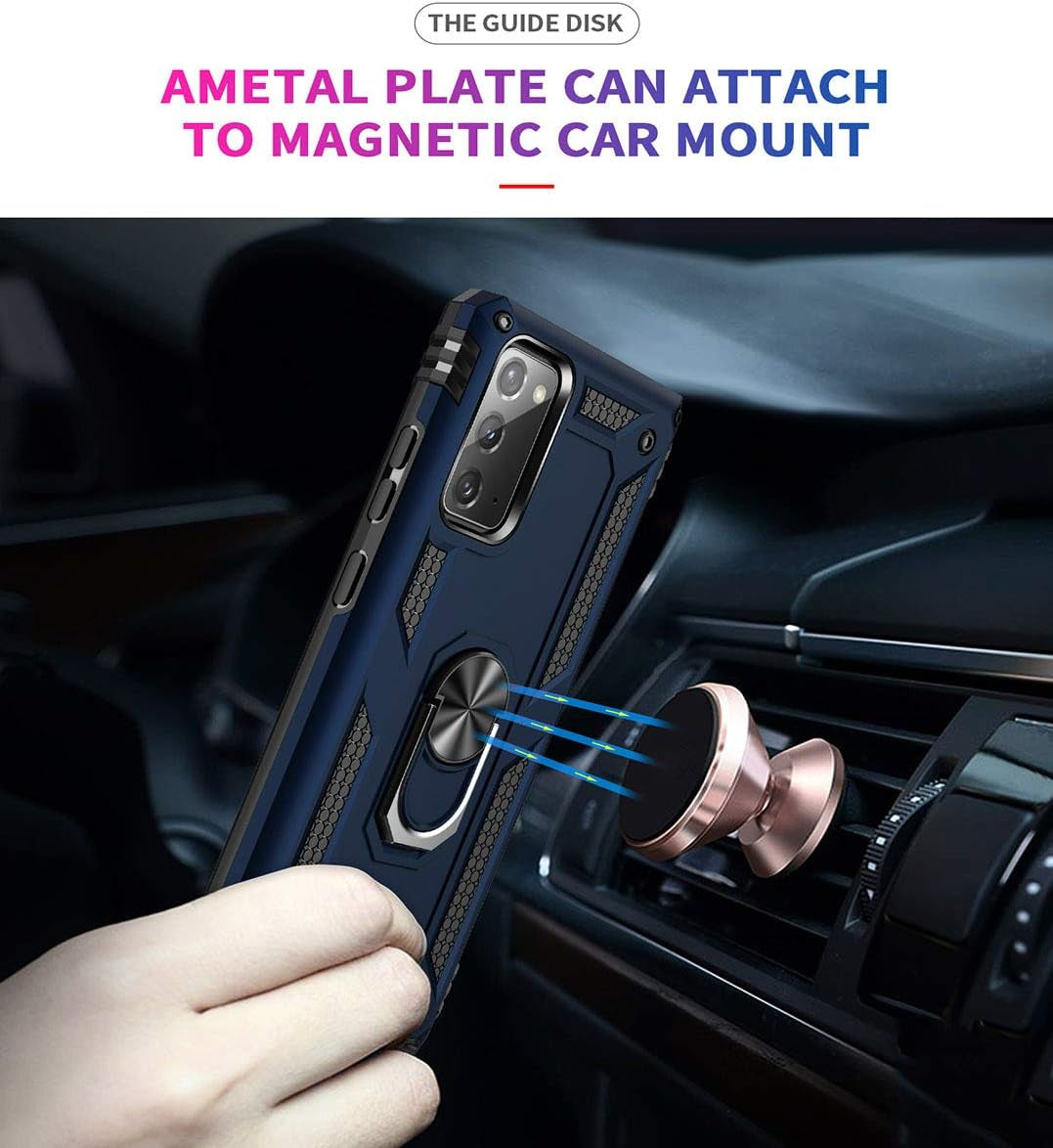 Note 20 Case for Samsung Note 20 Case,Galaxy Note 20 Case, [ Military Grade ] Protective 20 Note Case with Magnetic Car Mount Ring Holder Stand Cover for Samsung Galaxy Note 20/Note 20 5G - Blue  ADDIT   
