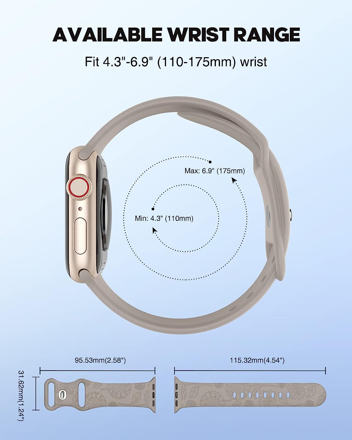 Astorgos 4 Pack Watch Band Compatible with Apple Watch Band 38Mm 40Mm 41Mm, Apple Watch SE, SE2 Series 8/7/6/5/4/3/2/1, Engraved Sport Silicone Strap Replacement Wristband  Astorgos   