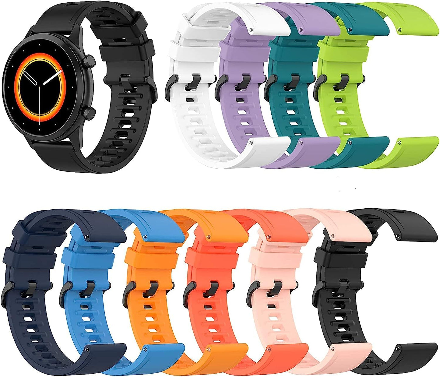 Fitturn Soft Colorful Silicone Watch Band Straps Compatible with Garmin Venu Sq Watch Replacement Quick Release Watch Bands Sport Strap Compatible with Garmin Venu Sq Smartwatch  FitTurn 10 pack  
