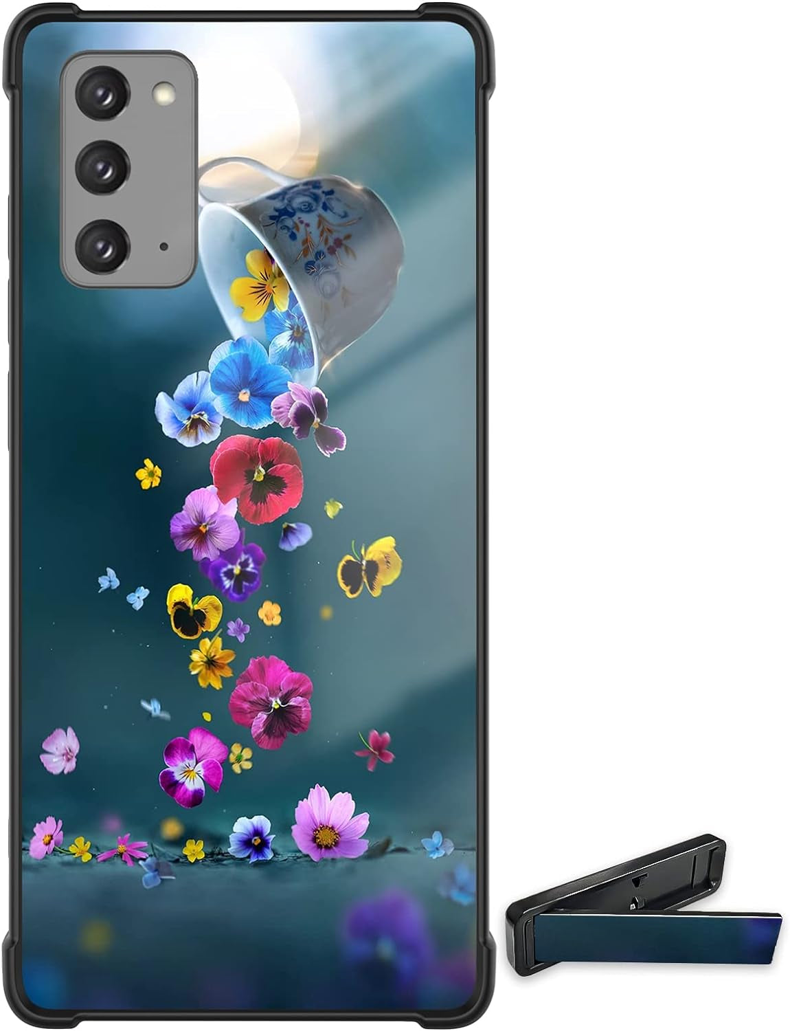 Tnarru for Samsung Galaxy Note 20 Case with Kickstand [Military Grade Drop Protection][Non-Slip] Scratchproof Shockproof Protective Phone Case for Samsung Galaxy Note 20 -Broken Pattern  Tnarru Floral A  