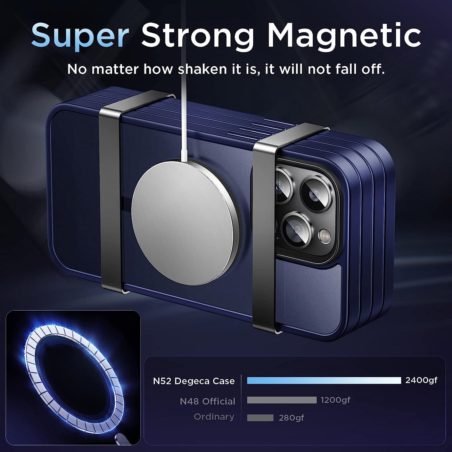 Degeca Strong Magnetic for Iphone 14 Pro Max Case [Compatible with Magsafe] [Military Grade Drop Tested] Slim Non Yellowing Shockproof Phone Cover for Iphone 14 Pro Max 6.7 Inch, Blue  degeca   