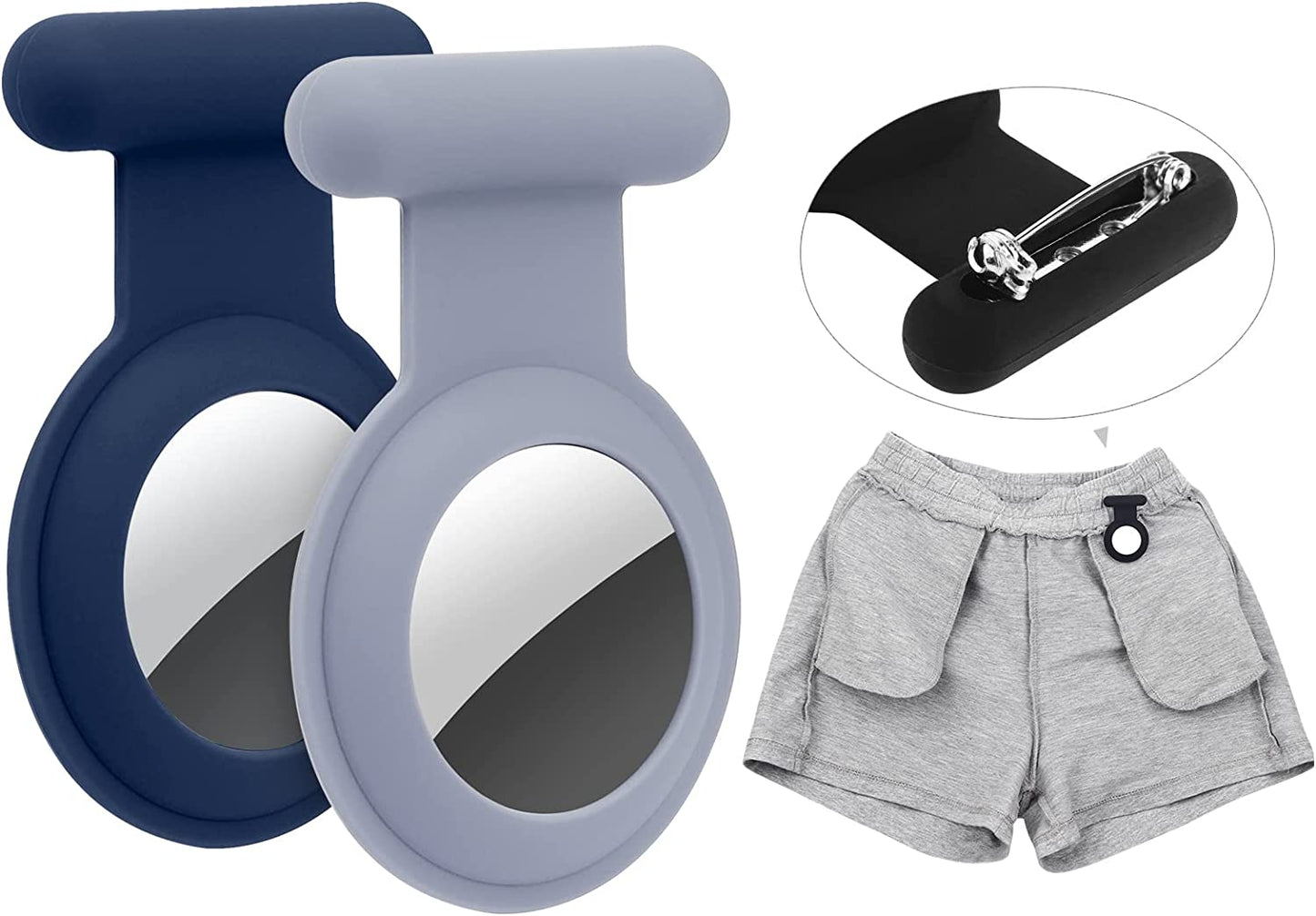 Airtag Hidden GPS Tracker Case,Airtag for Kids,Elderly,Pet,Clothing (Navy Blue&Blue)(Not GPS Included)  WALLFID   