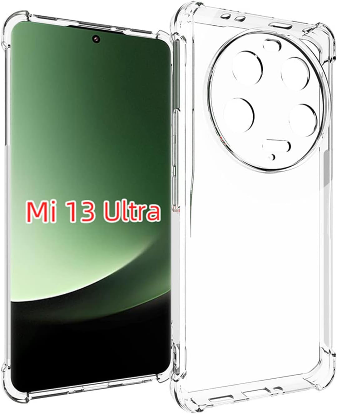 Hiooloon for Xiaomi 13 Ultra Case Clear, Slim Fit Lightweight 4 Corners Shockproof [Wireless Charging Compatible] Flexible Soft TPU Transparent Bumper Cover Anti-Scratch Heavy Duty Protection (Clear)  Hiooloon   