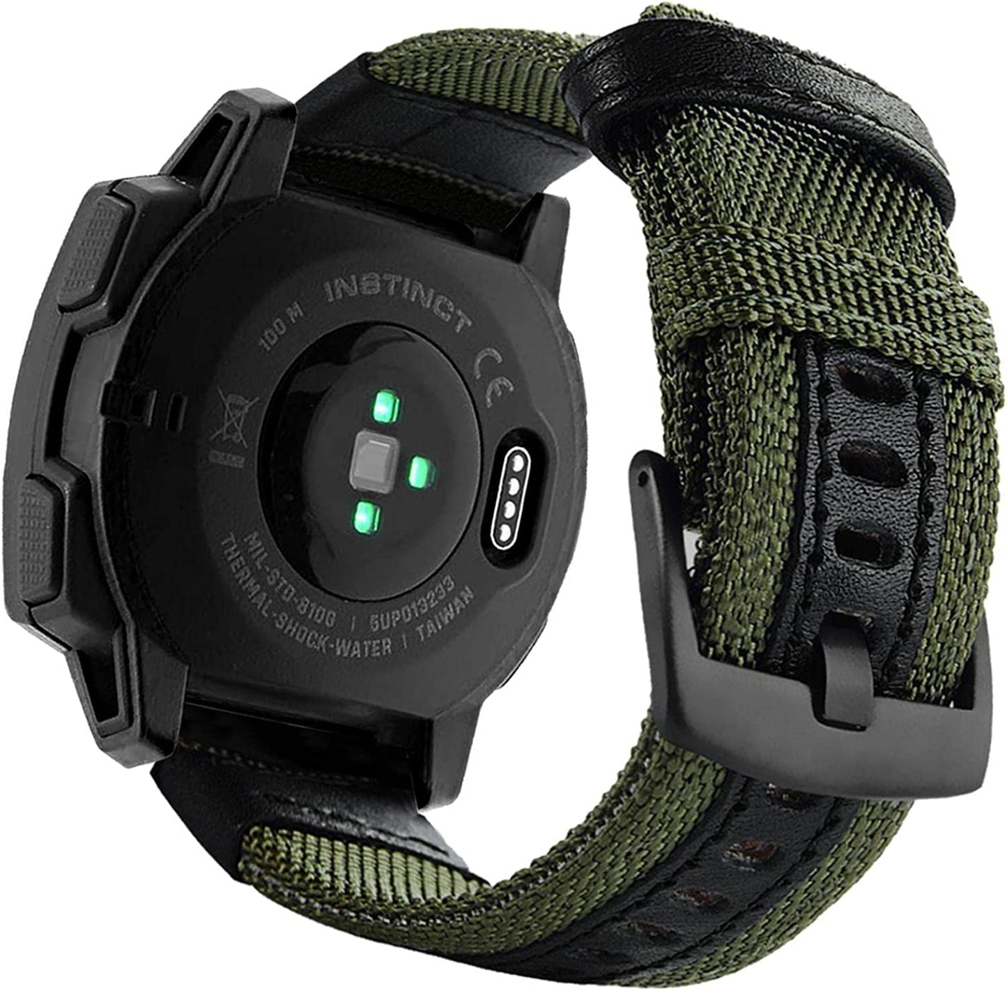 Abanen 22Mm Nylon Military Style Watch Bands for Garmin Instinct/Instinct 2 Solar, Woven Fabric Durable Wristband Strap for Garmin Instinct Tactical/Tide/Esports/Instinct Solar  Abanen   