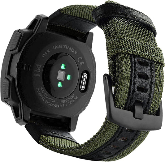 Abanen 22Mm Nylon Military Style Watch Bands for Garmin Instinct/Instinct 2 Solar, Woven Fabric Durable Wristband Strap for Garmin Instinct Tactical/Tide/Esports/Instinct Solar  Abanen   
