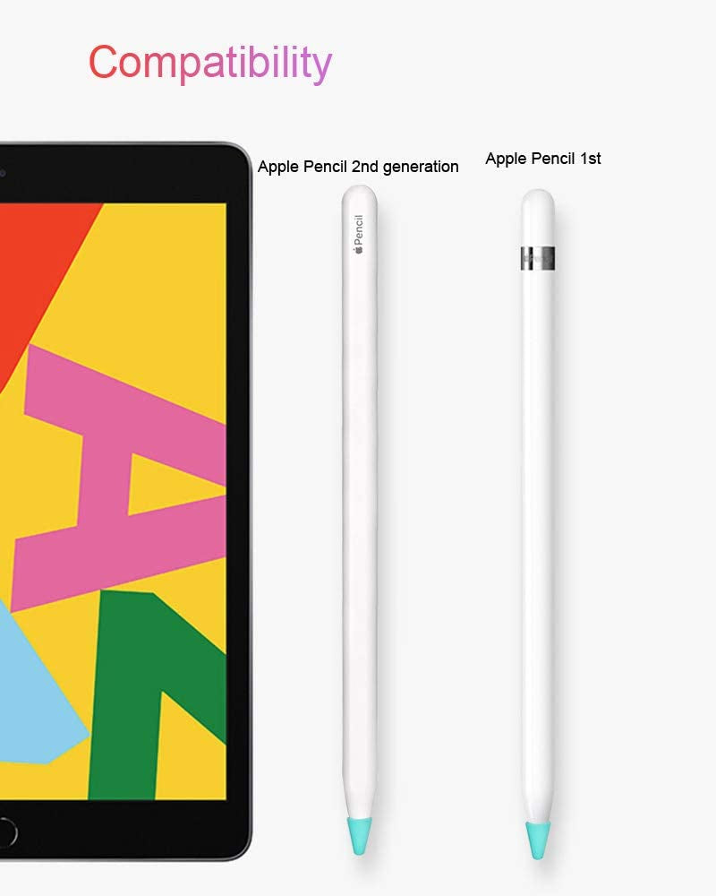 Jancalm Designed for Apple Pencil Tips Cover,(10 Colors) Premium Silicone Slim Lightweight Thin Protective Case Noiseless Drawing for Apple Pencil 1St Gen/Pencil (2Nd Generation) (10 Pcs,Box Pack)  JanCalm for Apple Pencil Tips Cover   