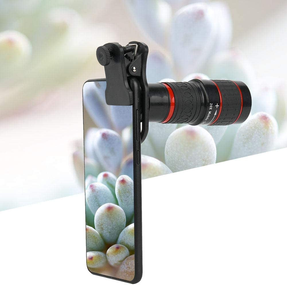 20X Zoom Telephoto Mobile Phone Lens with HD Eyepiece, Portable Long Focus Zoom Telephoto Lens with Clip for Smart Phone Tablet PC  PUSOKEI   