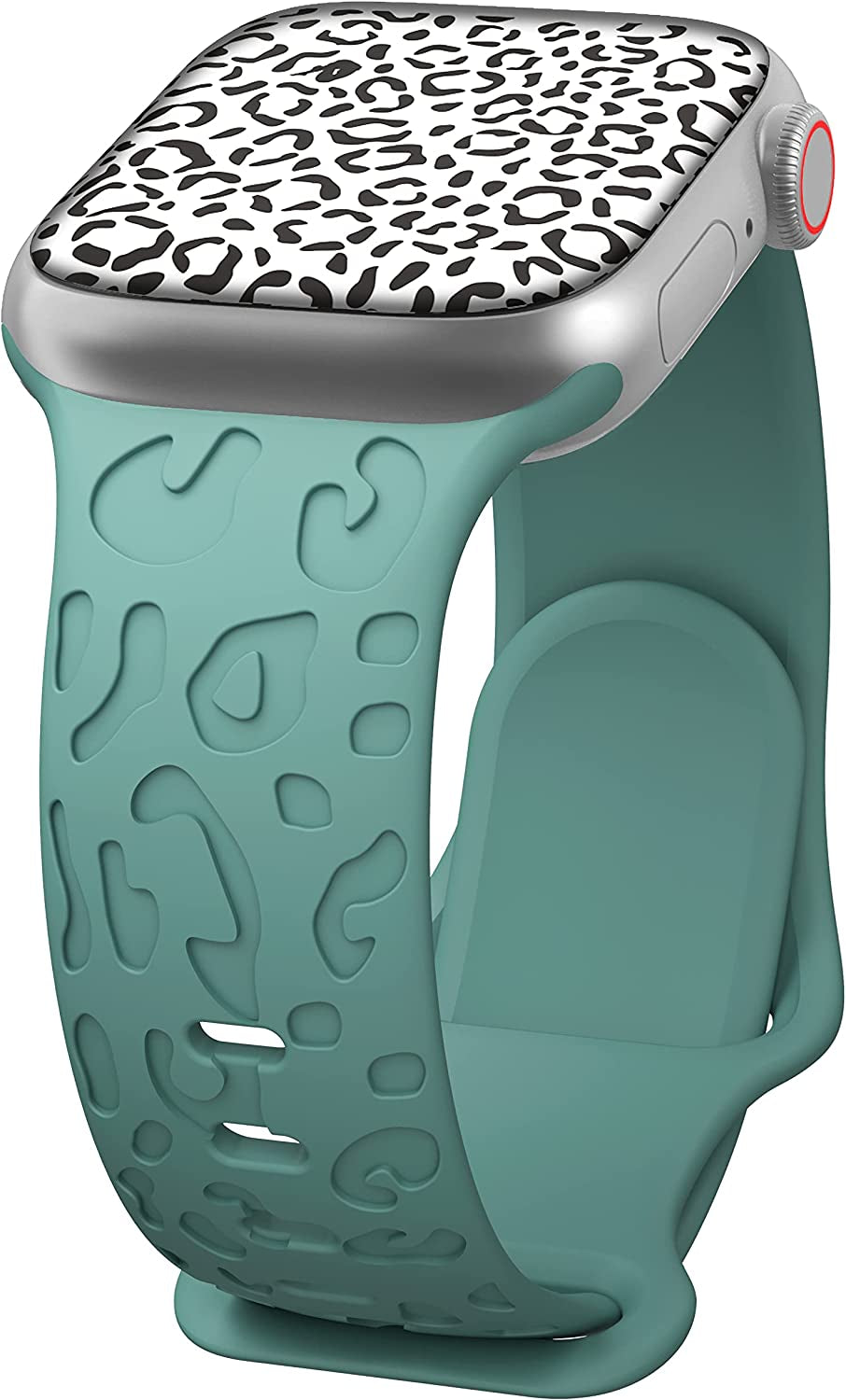 Kingofkings Leopard Engraved Band Compatible with Apple Watch Band 38Mm 41Mm 40Mm 44Mm 45Mm 49Mm 42Mm Women Men, Comfortable Cheetah Silicone Sport Bands for Iwatch Series 8 7 6 5 4 3 2 1 SE Ultra  KingofKings Cactus 42mm/44mm/45mm/49mm 