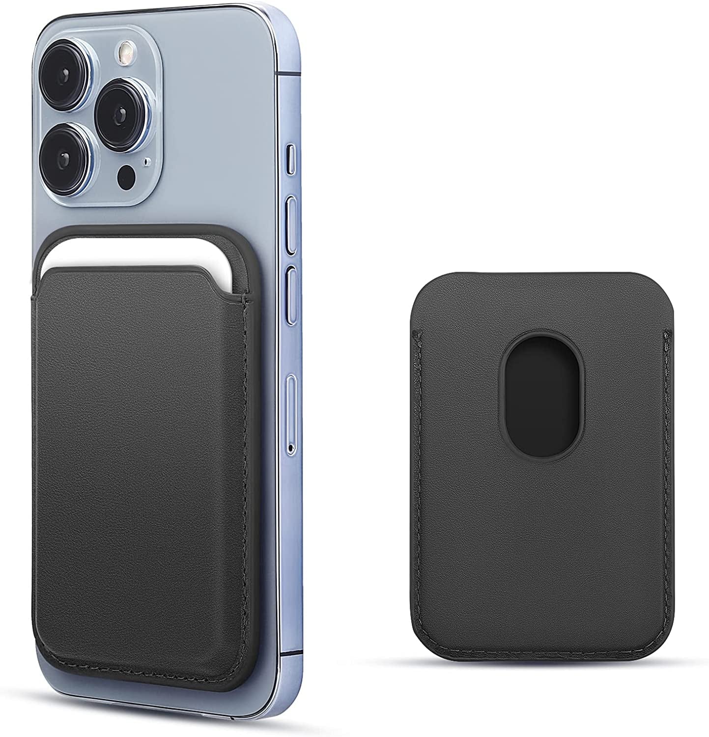 WALLFID Magsafe Wallet Leather Compatible with Iphone 12/13/14 Mini/Plus/Pro/Max,Rfid Card Holder with Magsafe Magnet (Purple)  WALLFID Black  