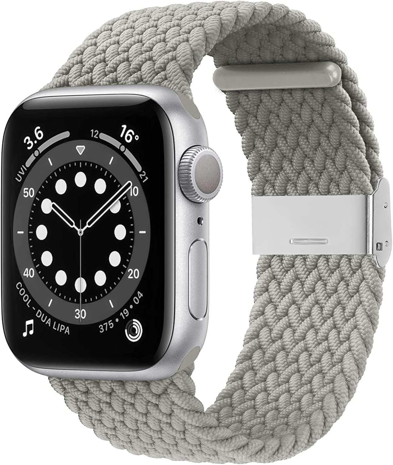 Bagoplus Compatible with Apple Watch Iwatch Bands 49Mm 38Mm 40Mm 41Mm 42Mm 44Mm 45Mm Women Men, Adjustable Braided Solo Loop Stretchable Elastics Sport for Iwatch Series 8/7/6/Se/5/4/3/2/1/Ultra  Bagoplus Stone 42mm/44mm/45mm/49mm - 5.5"-8.5" 