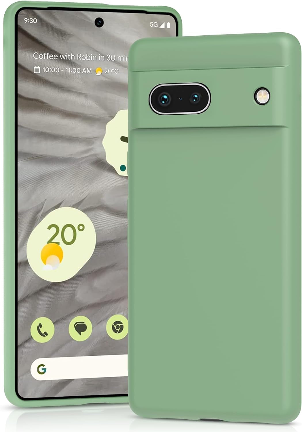 YATWIN Silicone Case for Google Pixel 7A 5G, Soft-Touch, Shockproof, Dustproof, Antiskid Full Body Armour Phone Cover for Google Pixel 7A 5G - Dark Green  YATWIN   