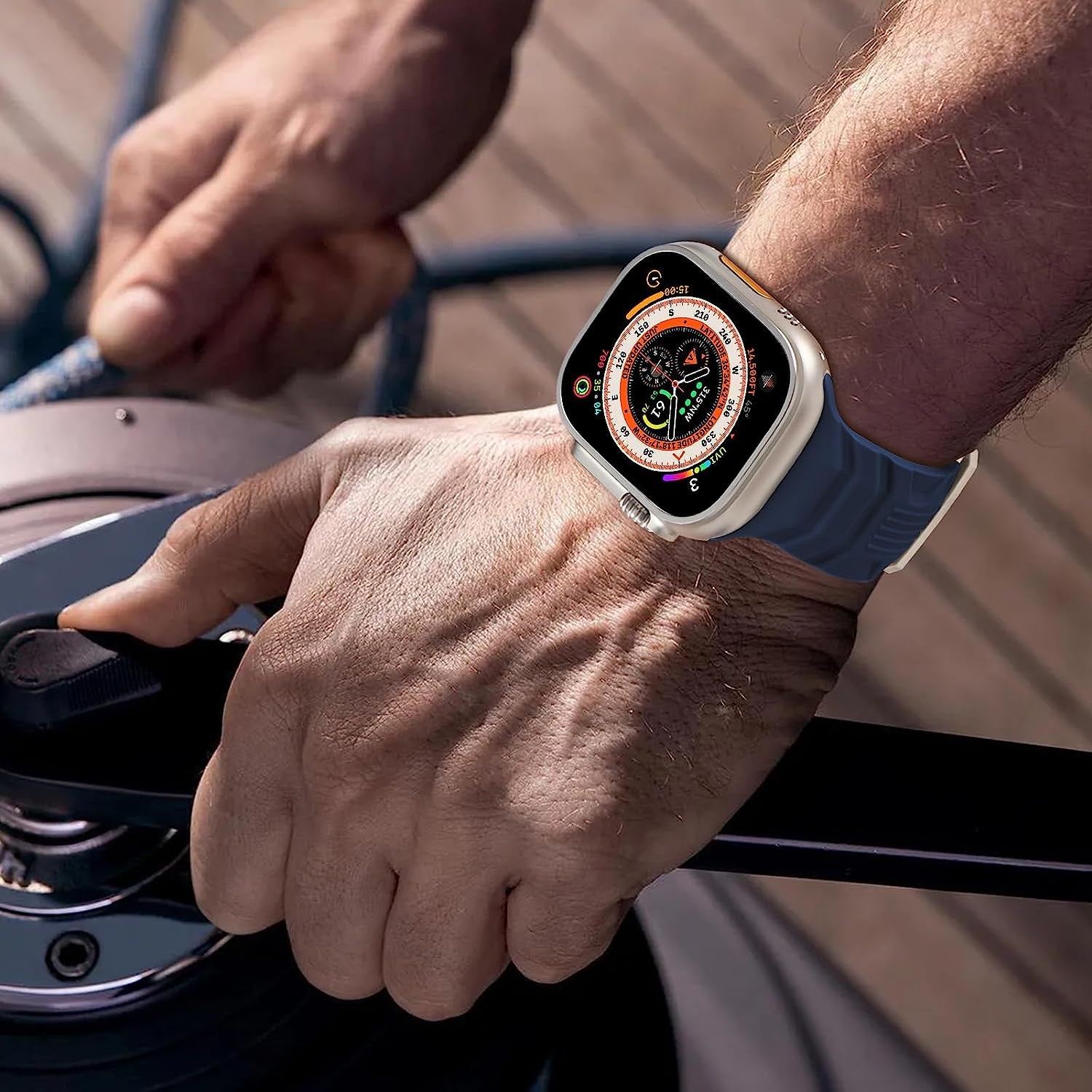 Seizehe Sport Bands Compatible with Apple Watch Ultra Band 49Mm 45Mm 44Mm 42Mm for Men, Soft Silicone Wristbands Replacement Strap for Iwatch Ultra Bands Series 8/7/SE/6/5/4/3/2/1, 2 Packs  Seizehe   