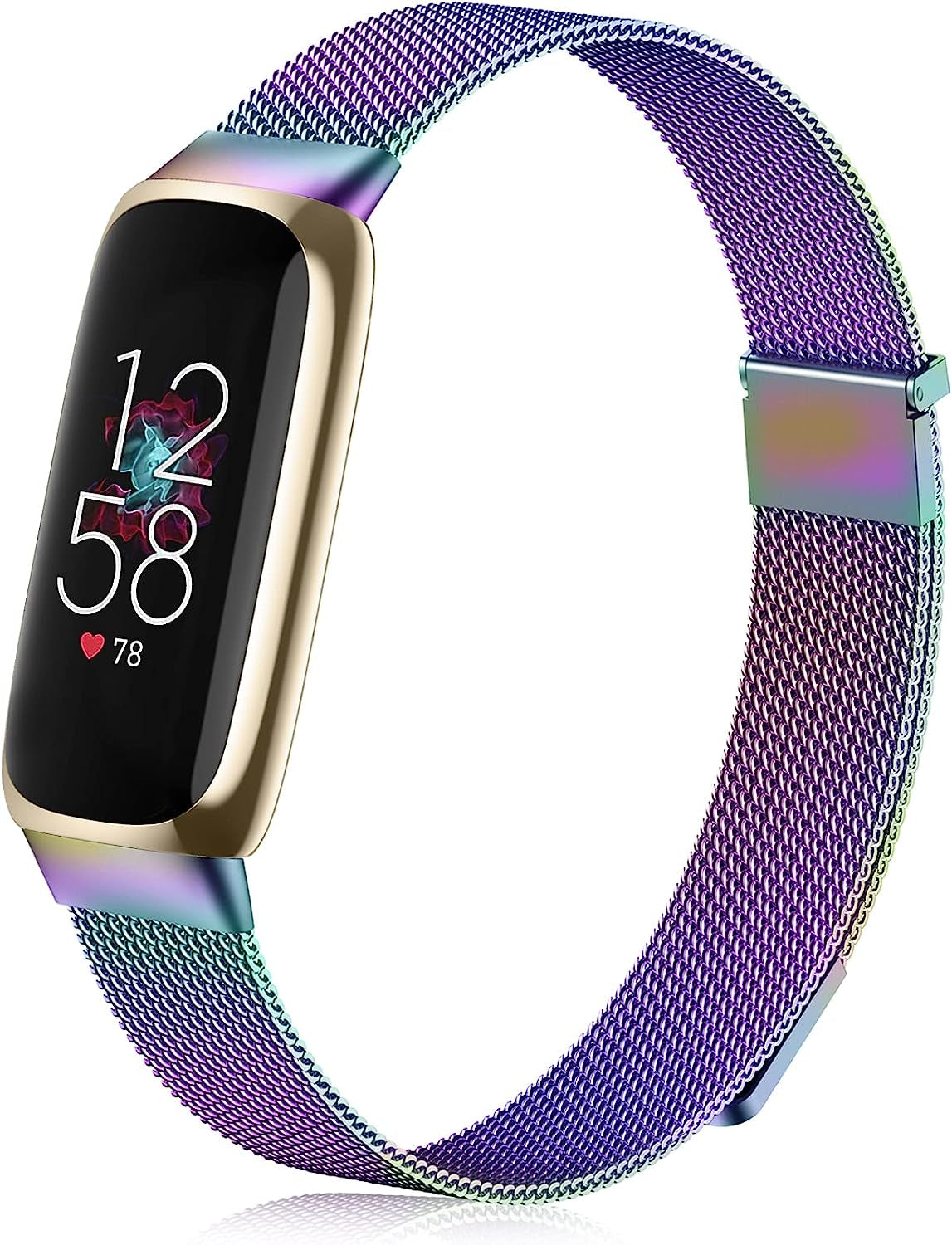 Zedoli Compatible with Fitbit Luxe Bands for Women Men, Stainless Steel Milanese Mesh Loop Metal Replacement Strap Wrist Band for Fitbit Luxe/Luxe Special Edition Fitness and Wellness Tracker  Zedoli Colorful  