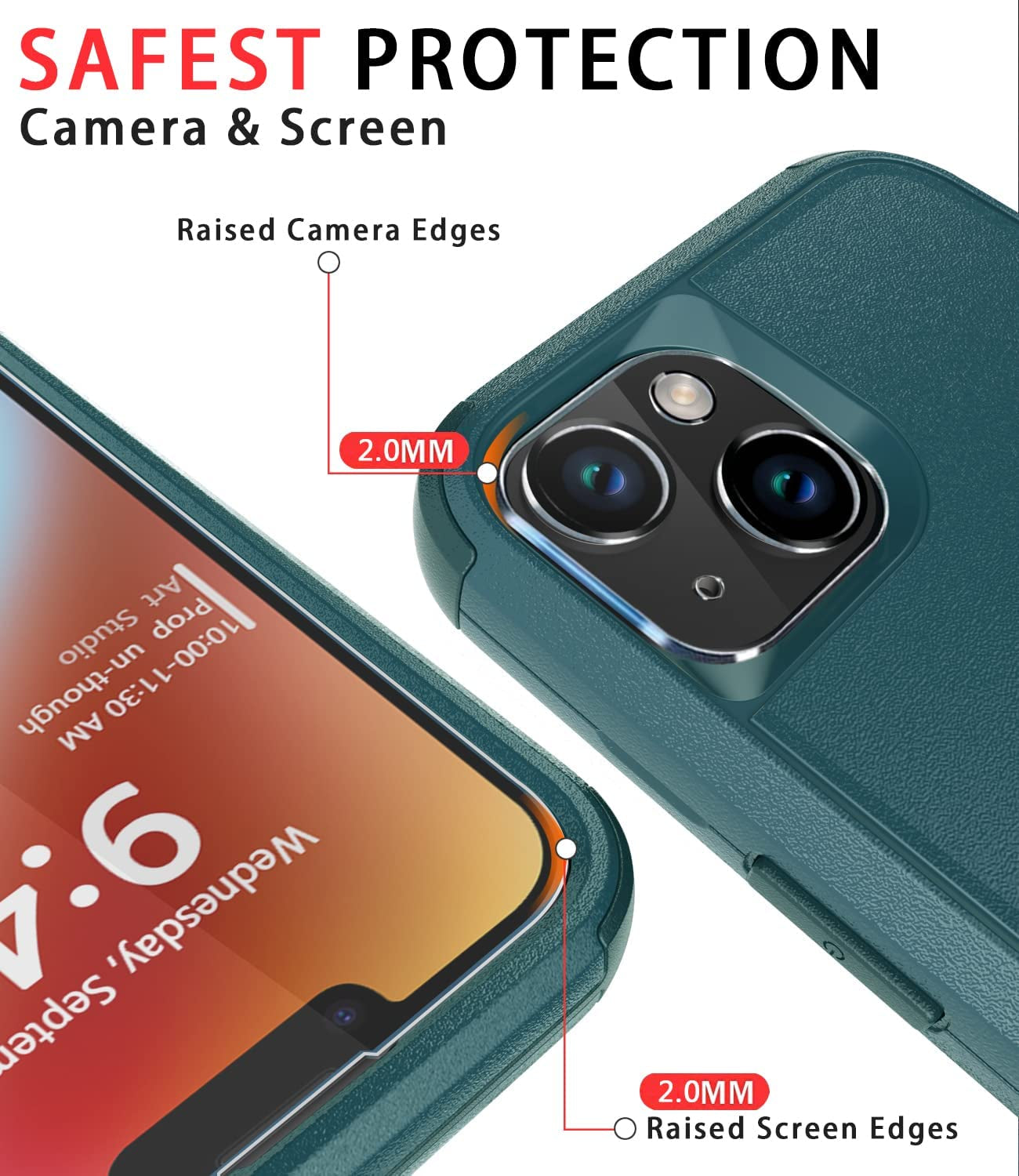 Diverbox for Iphone 14 Case [Shockproof] [Dropproof] [Tempered Glass Screen + Camera Lens Protector],Heavy Duty Protection Phone Case Cover for Apple Iphone 14 (Dark Green)  DiverBox   