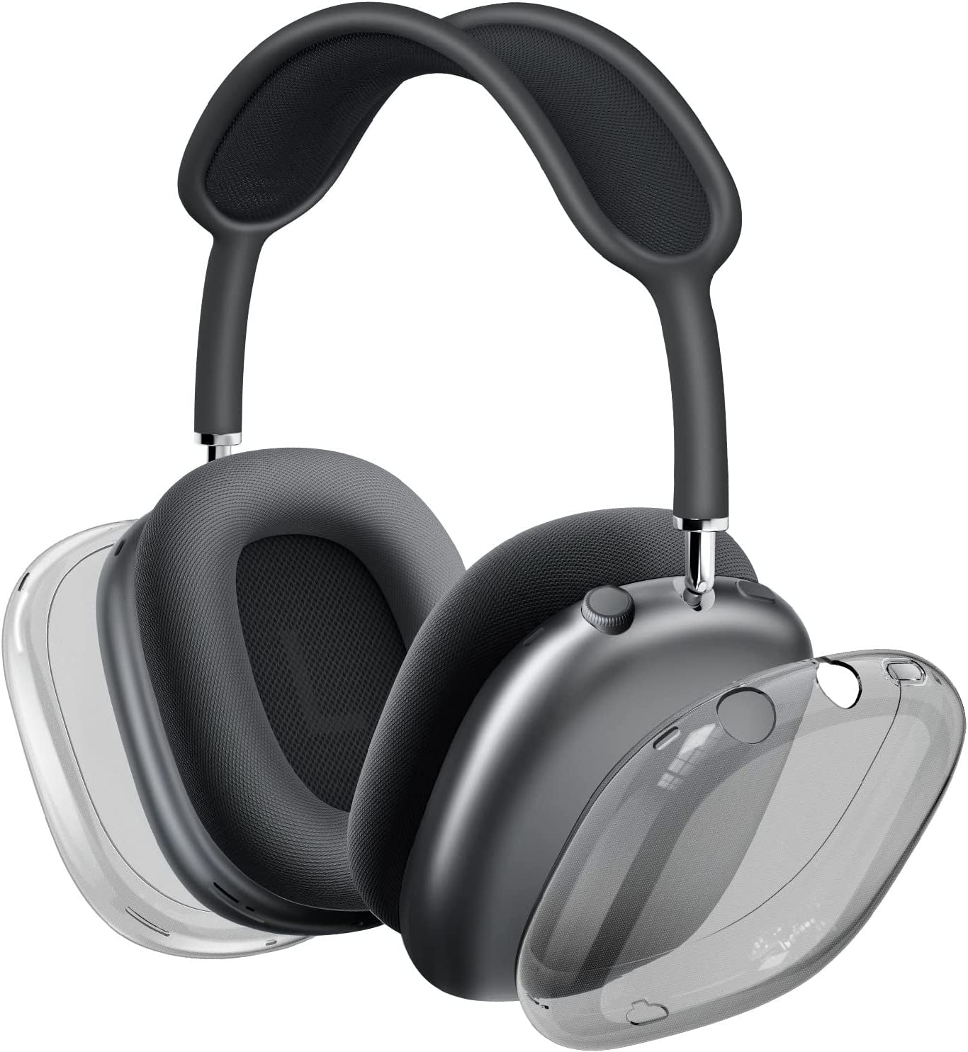 VICHYIE Case Cover for Airpods Max, Clear Soft TPU Case Anti-Scratch, Transparent Accessories Protector Cover for Airpods Max Headphones(Clear Glitter)  VICHYIE Clear Gray  