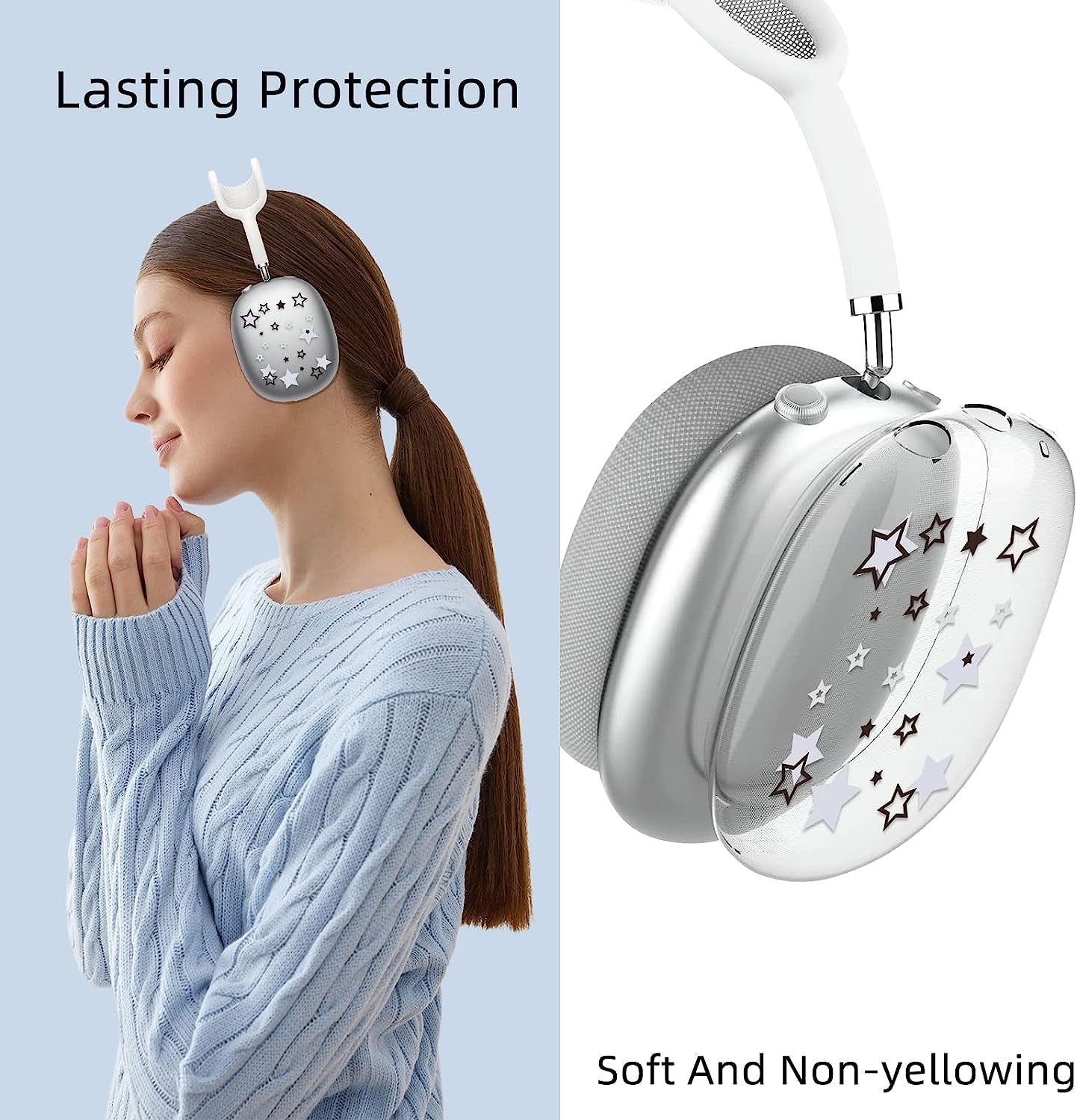 AIIEKZ Case Cover for Airpods Max, Painted Soft TPU Anti-Scratch Protective Ear Cups Case for Apple Airpods Max Headphones (Stars)  AIIEKZ   