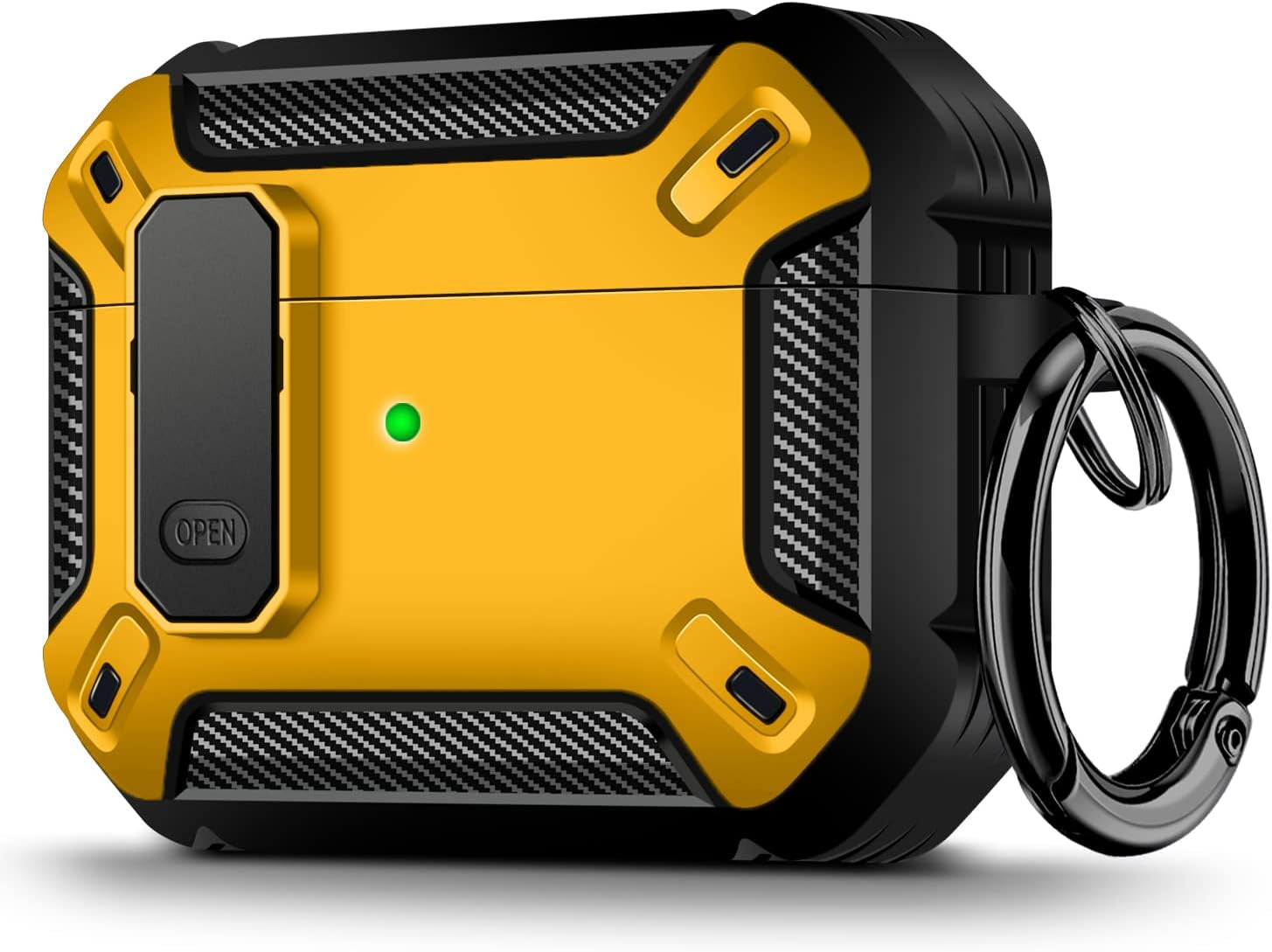 Youskin Airpod Pro Case Secure Lock Clip Case,Carbon Fiber Military Armor Series Full-Body Rugged Hard Shell Airpod Pro Case for Men Women with Keychain，Blue Camo  Youskin Yellow  