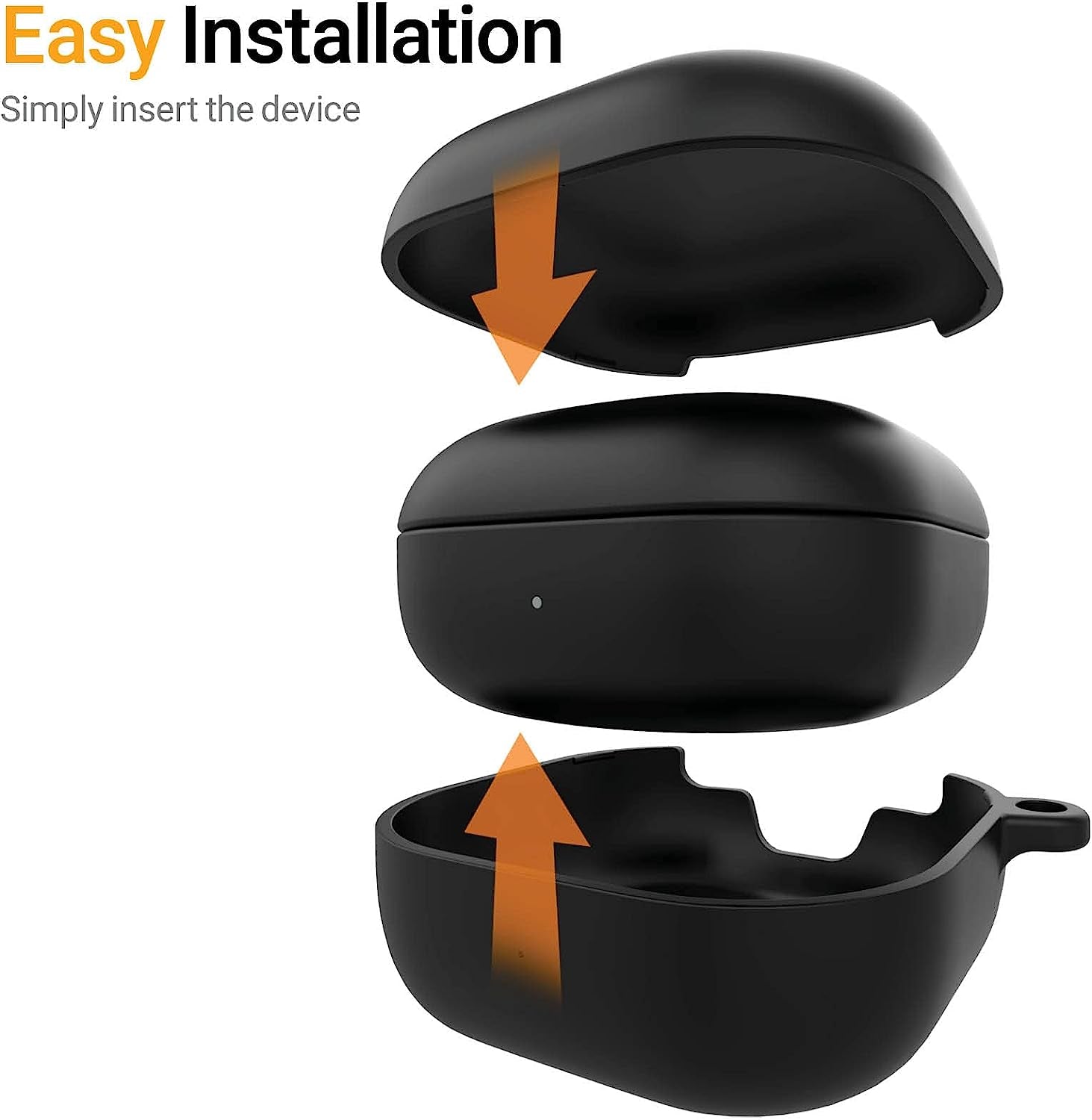 JUST4YOU for Galaxy Buds Pro Case, Galaxy Buds Live Case, Galaxy Buds 2 Case Cover with Keychain, Thin Fit Hard Case (Black) CS_HD_GBL_GBP_GB2_BK  S2B Corporation   