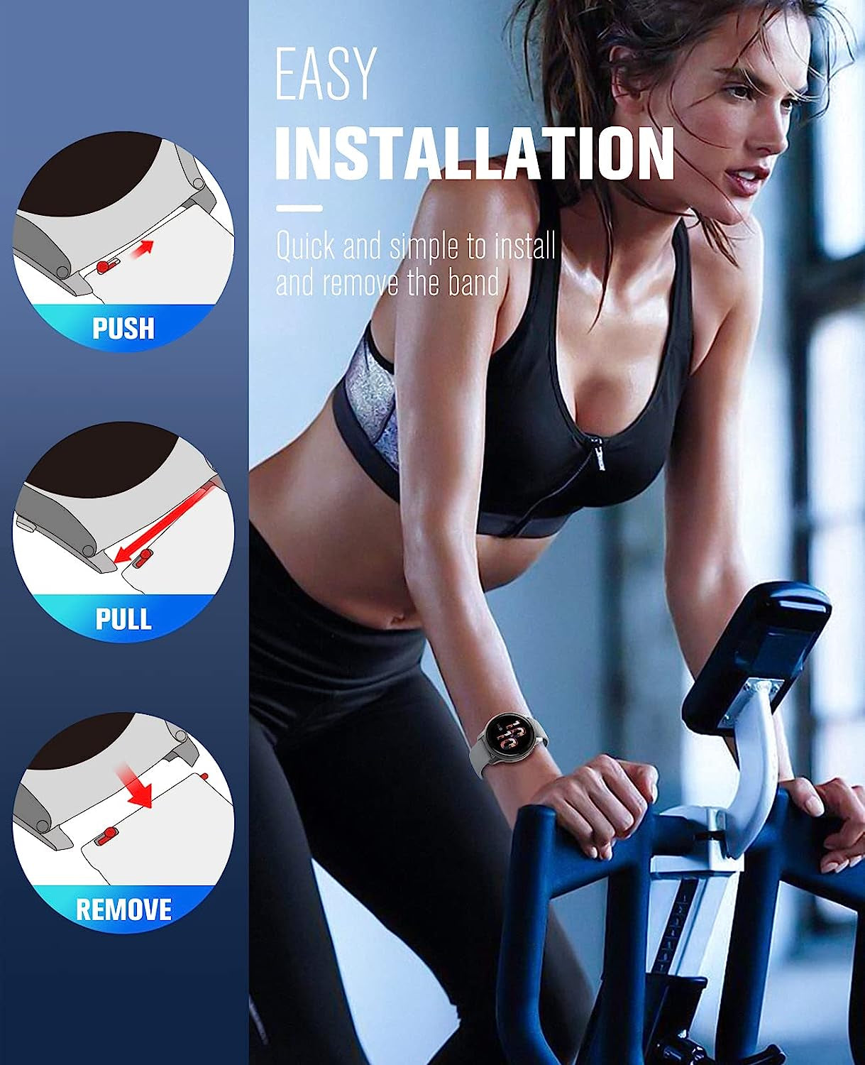 Moko Watch Band Compatible with Garmin Forerunner 255S/255S Music/Vivoactive 4S/Venu 2S/Vivomove 3S Smartwatch, 18MM Soft Silicone Adjustable Replacement Strap  MoKo   