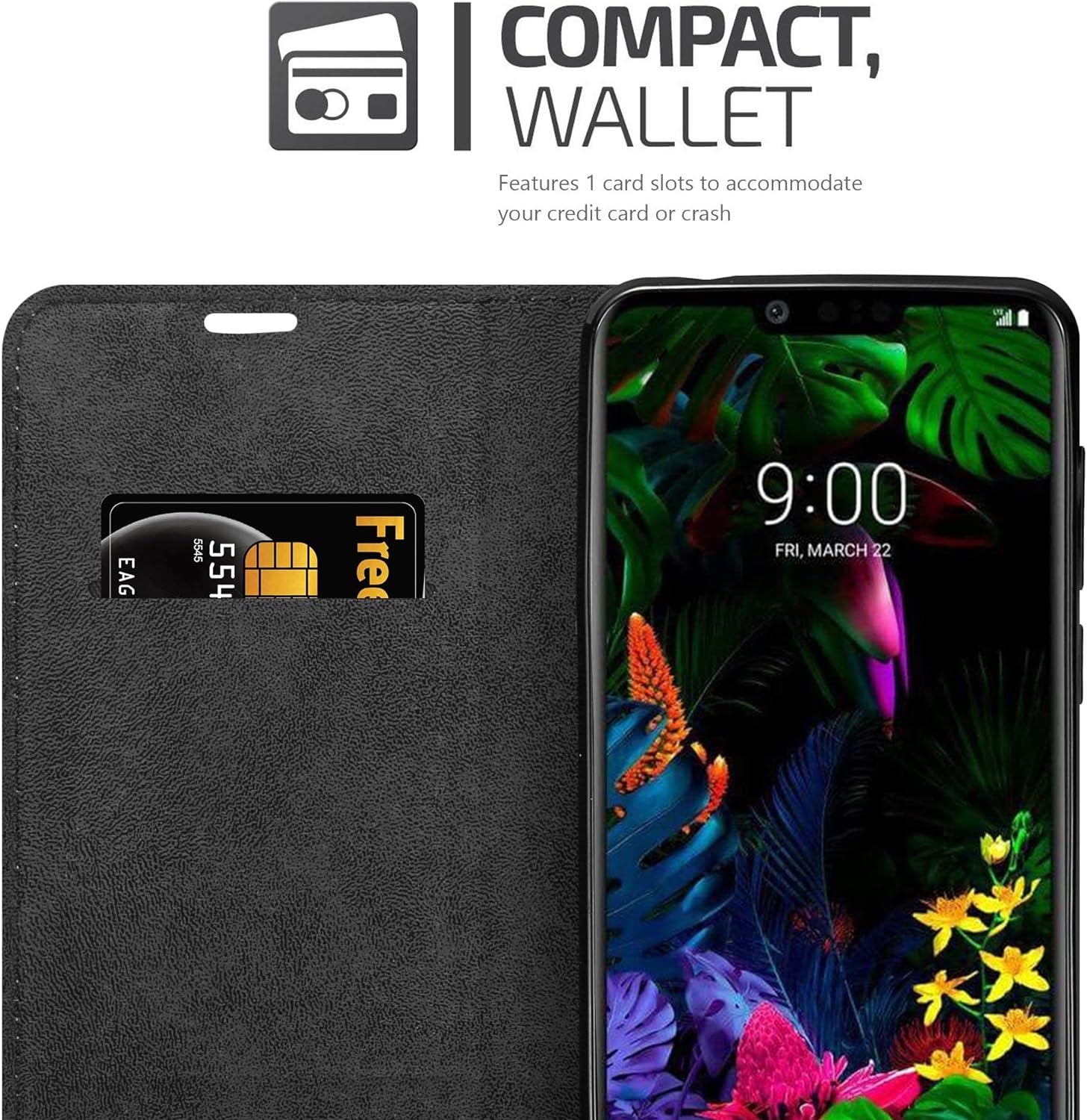 Cadorabo Book Case Compatible with LG G8 Thinq in Apple RED - with Magnetic Closure, Stand Function and Card Slot - Wallet Etui Cover Pouch PU Leather Flip  Cadorabo   