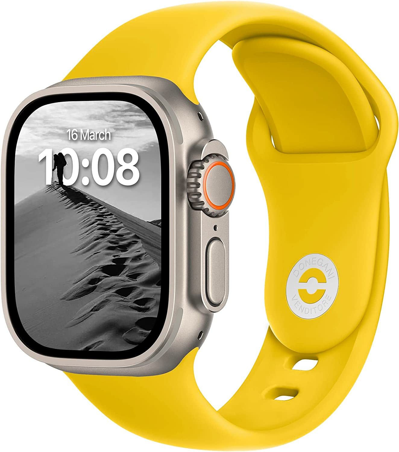 DONEGANI Sport Bands Compatible with Apple Watch Band Series Ultra 8 7 6 5 4 3 2 1 Se｜49Mm 45Mm 44Mm 42Mm Men Women in Color Orange｜Silicone FKM Bracelet Strap  DONEGANI Lemon Yellow 41mm｜40mm｜38mm 