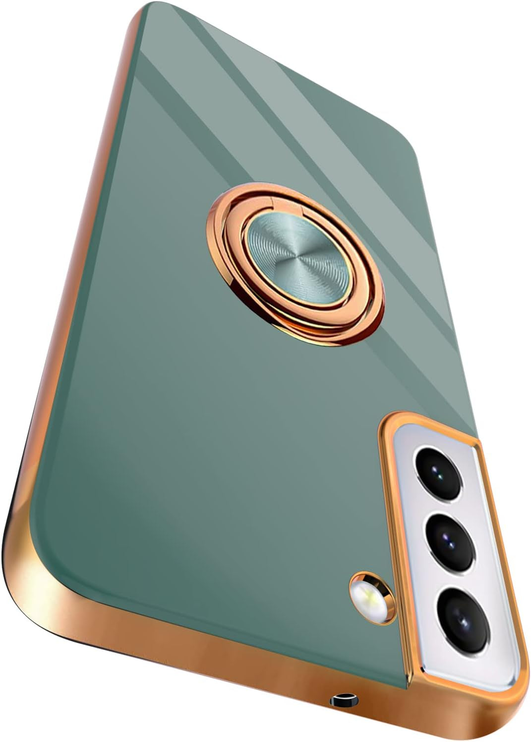 Tnarru Compatible for Samsung Galaxy S22 Case with Ring Holder Kickstand [With Magnetic] Soft TPU Shockproof Electroplated Protective Phone Case for Galaxy S22 5G Light Green  Tnarru Grey Galaxy S22 
